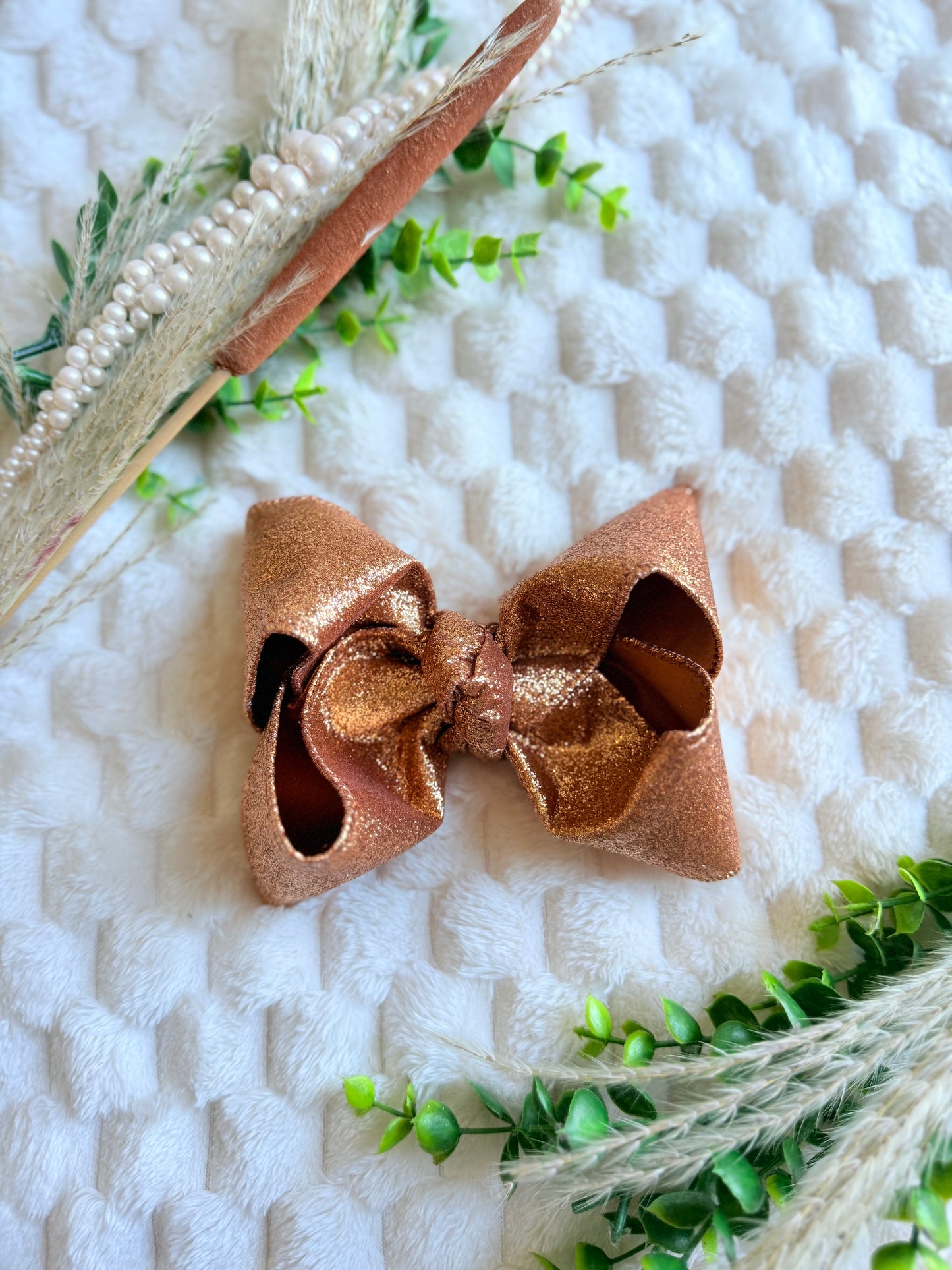 5 in Rust Glitter Bow