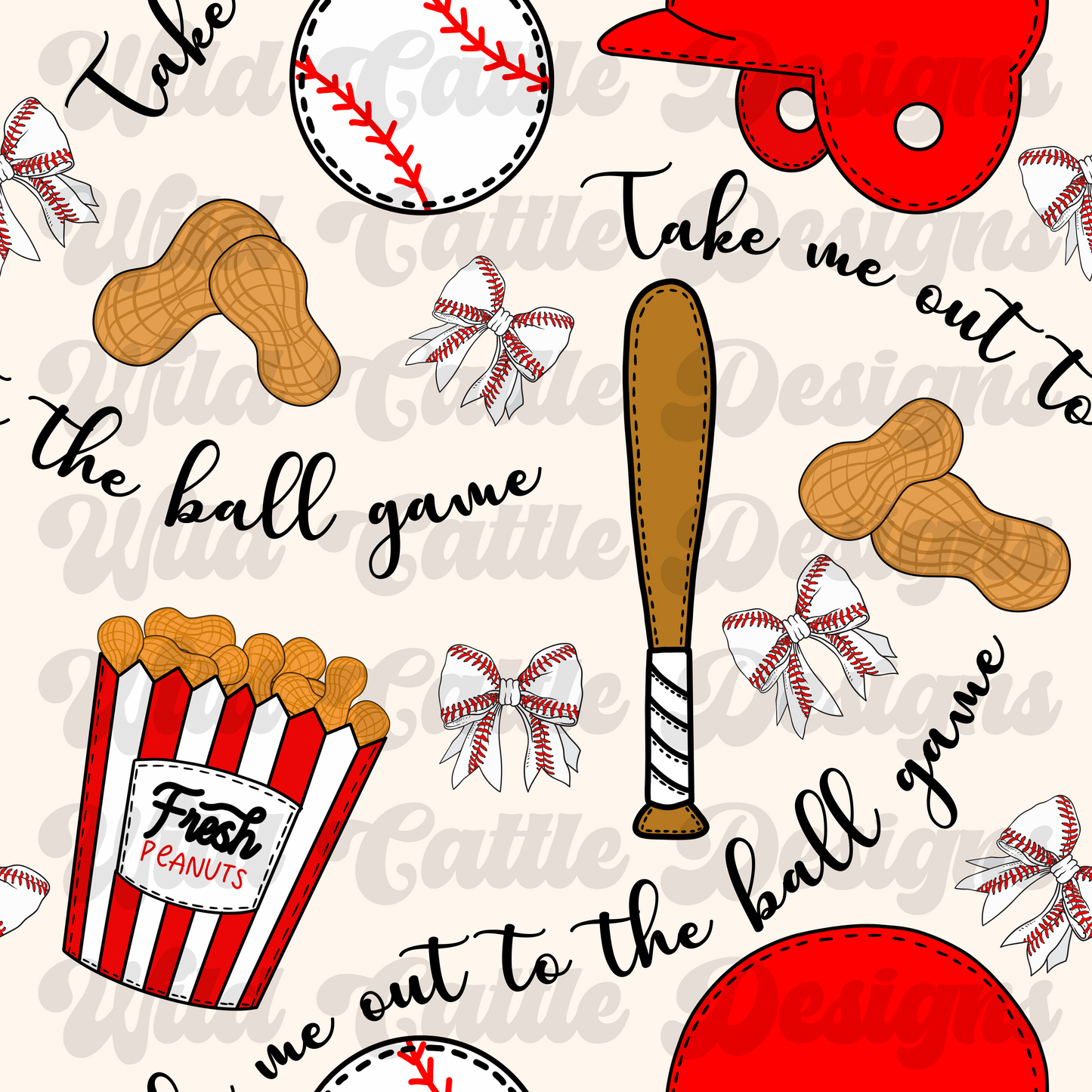 baseball game girl seamless