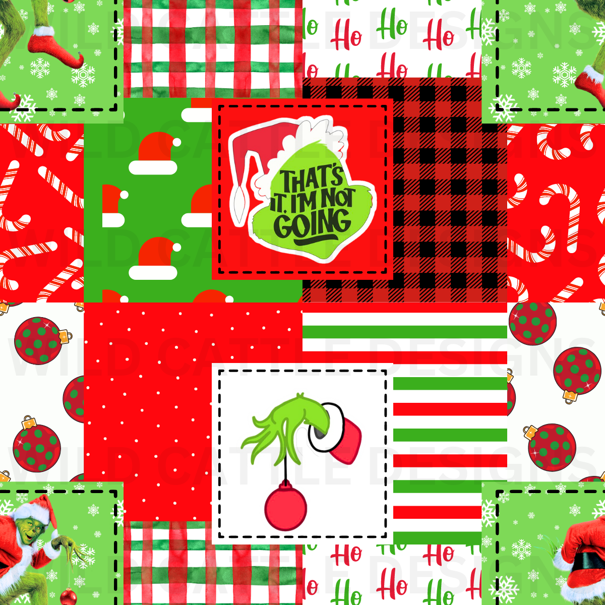 Green Guy Patchwork Seamless