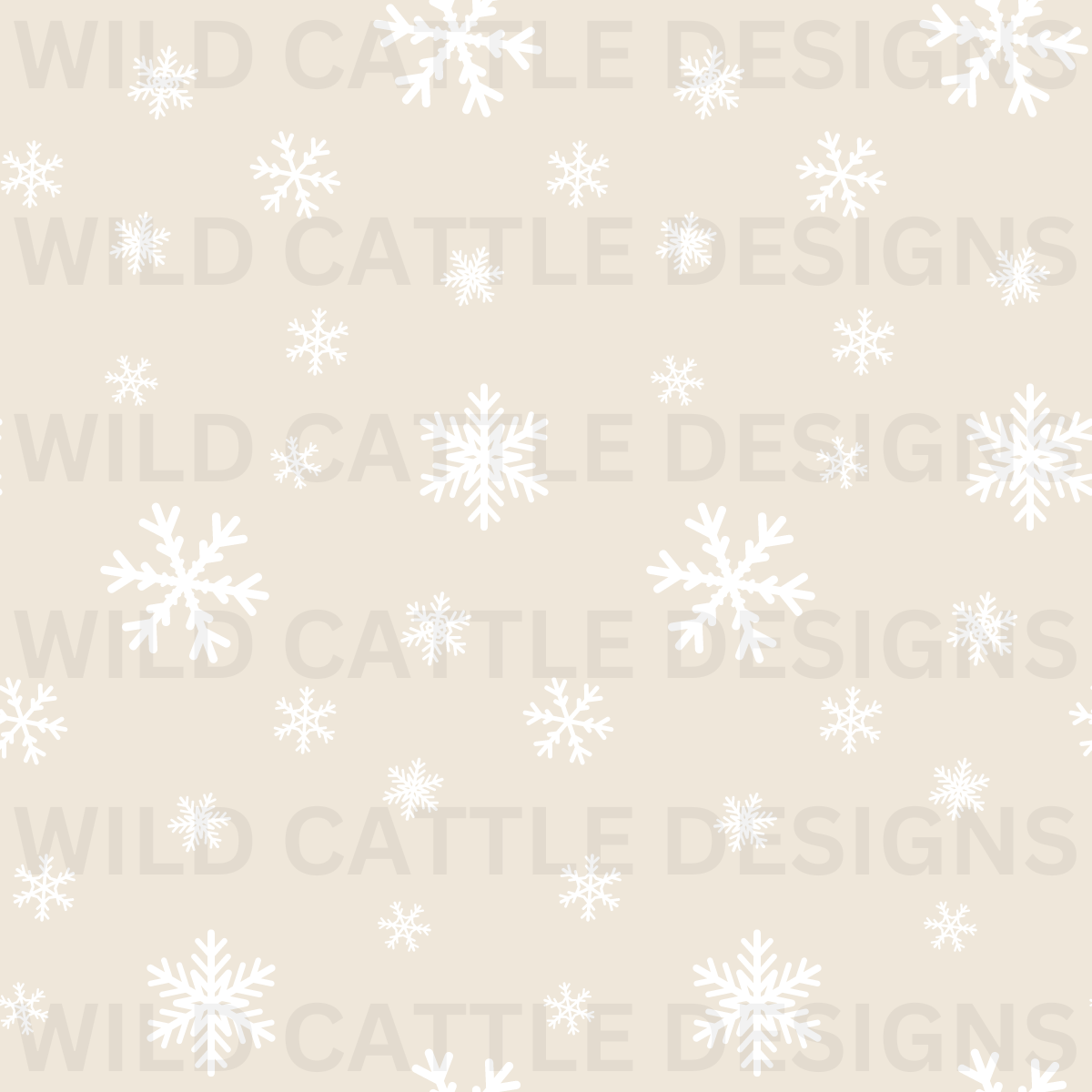 Tan Snowflakes Seamless