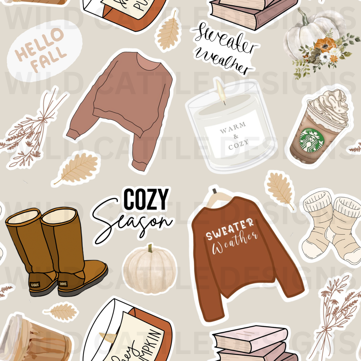 Cozy Season Seamless – Wild Cattle Designs