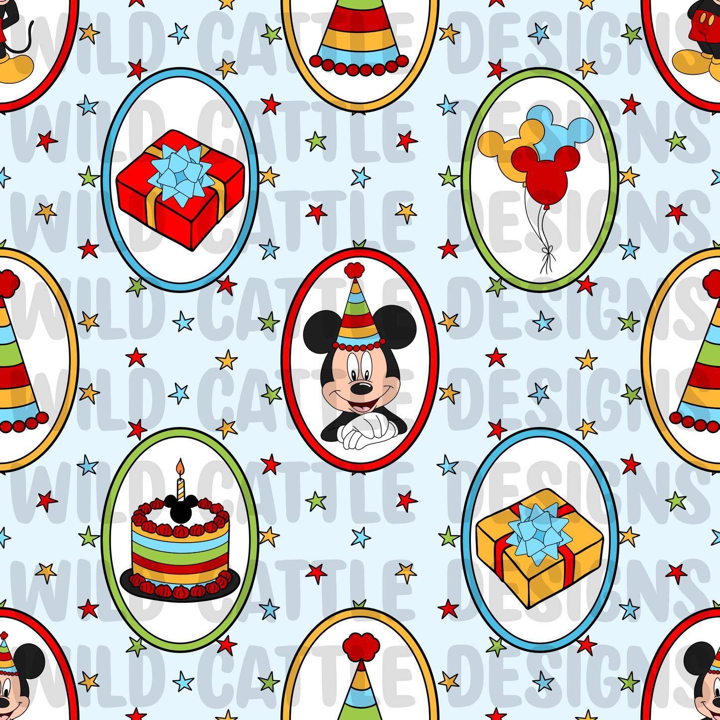 Birthday mouse frames seamless