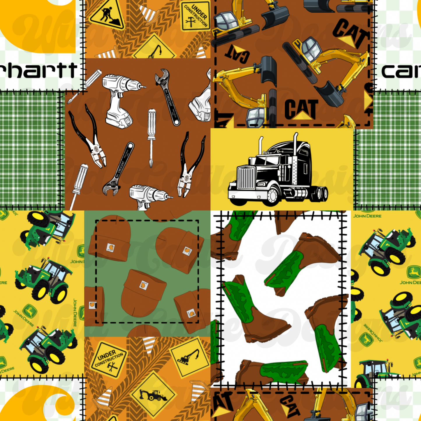 Blue collar patchwork