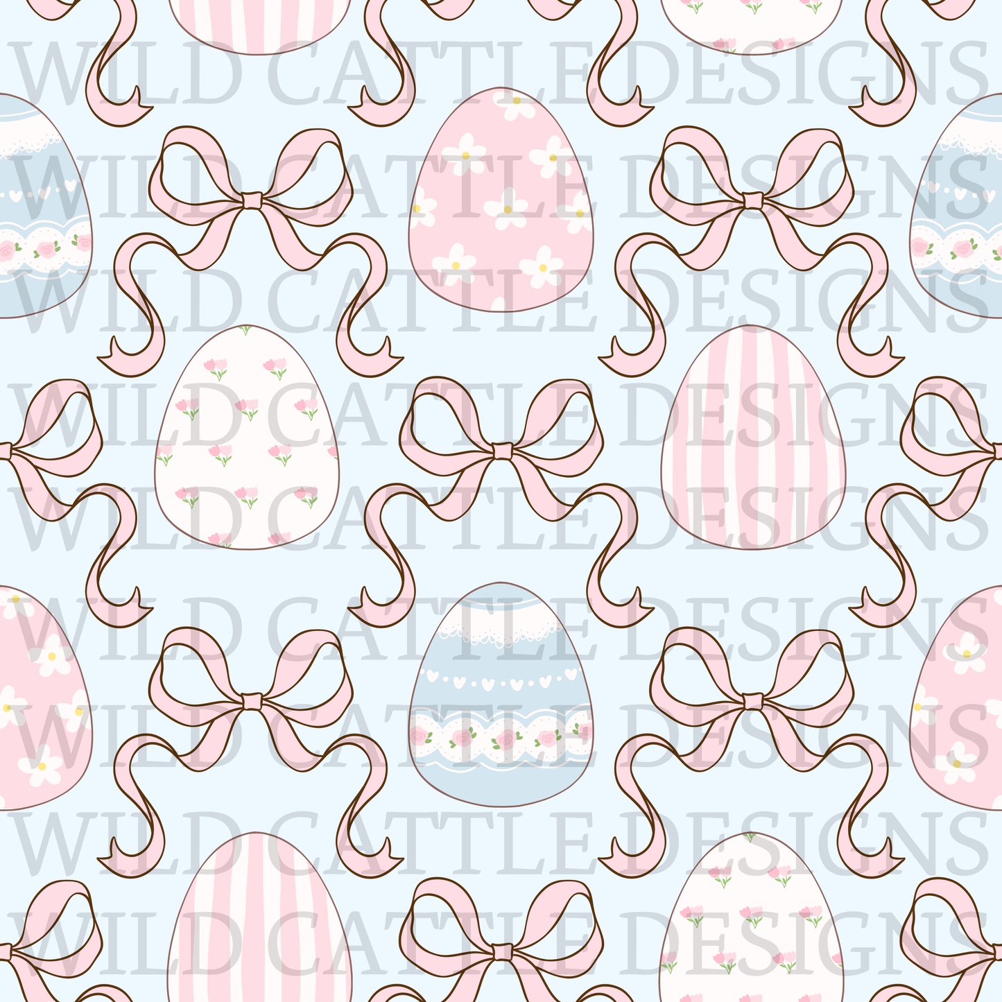 Blue coquette eggs seamless