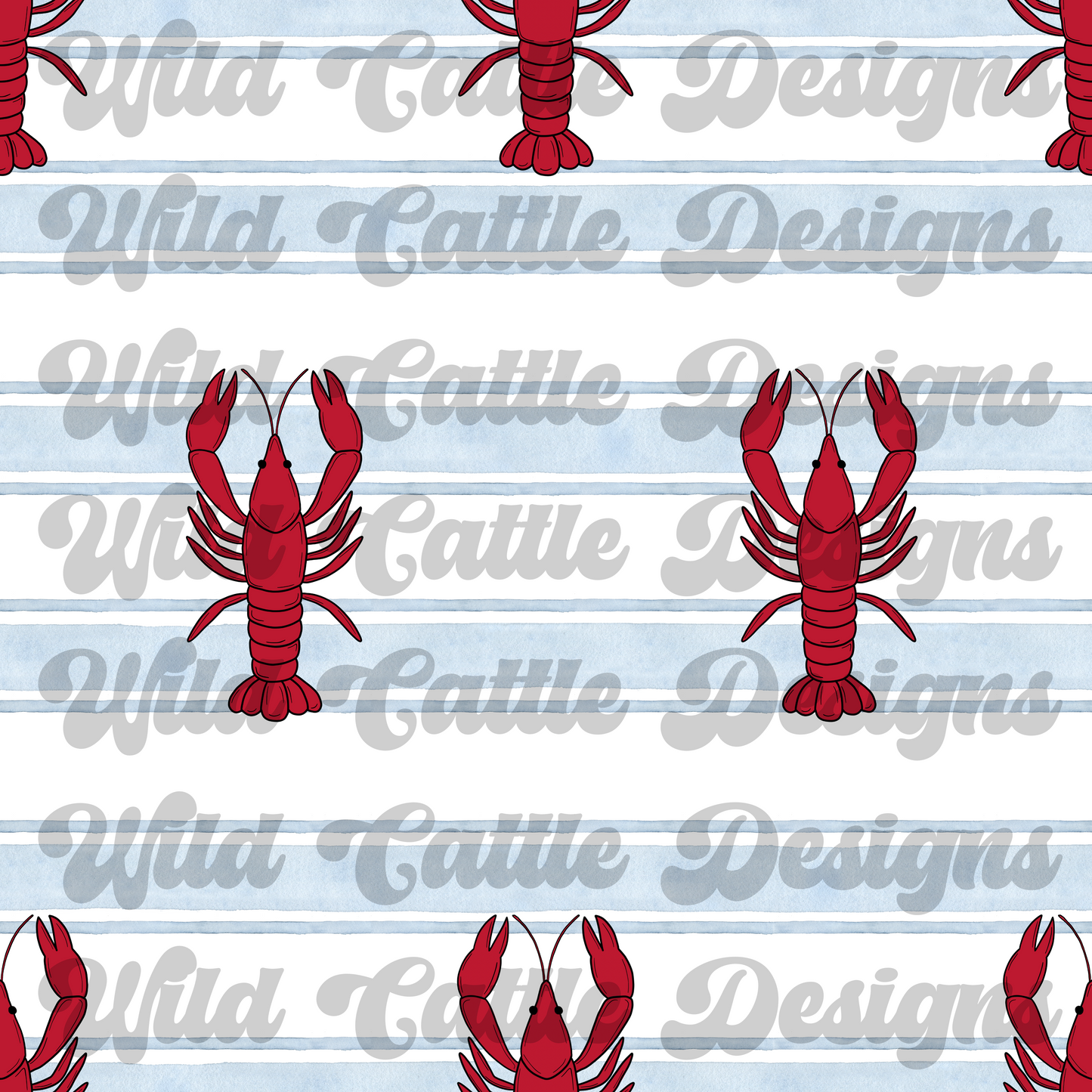 blue old south crawfish seamless
