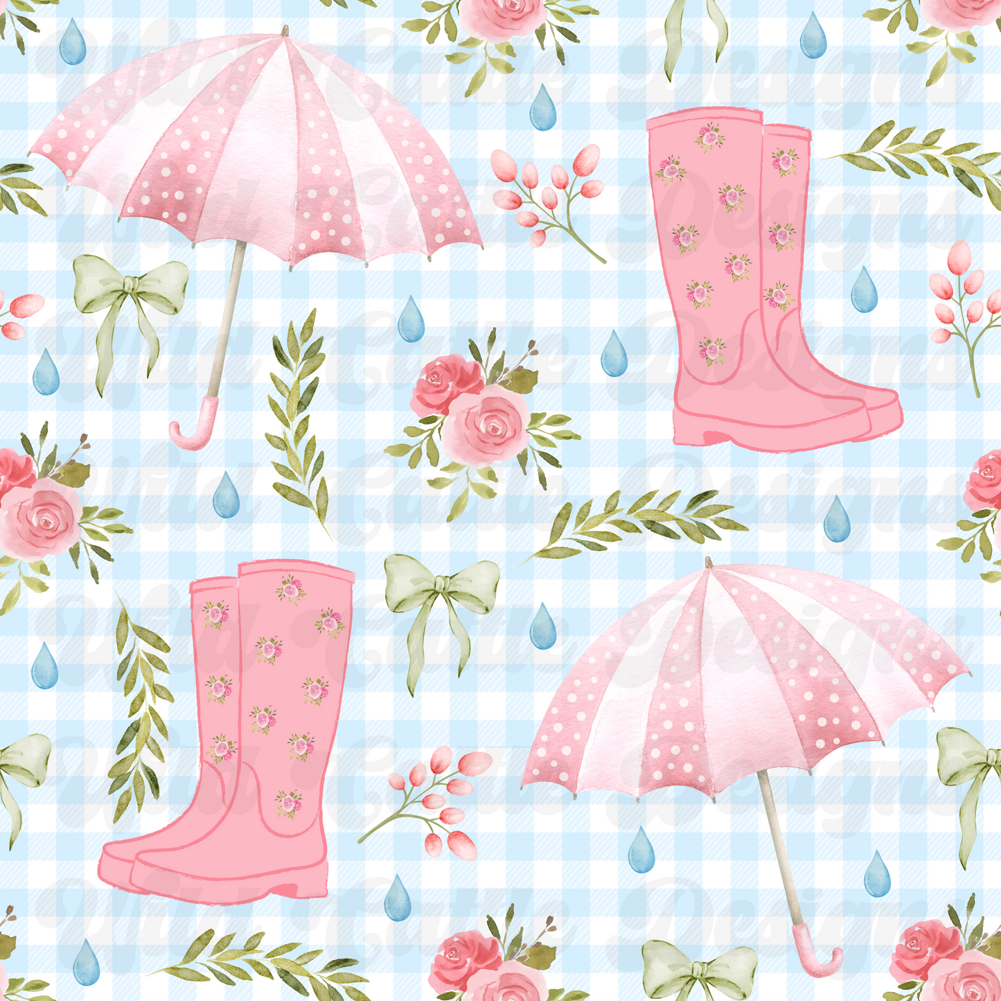 Blue rainyday seamless