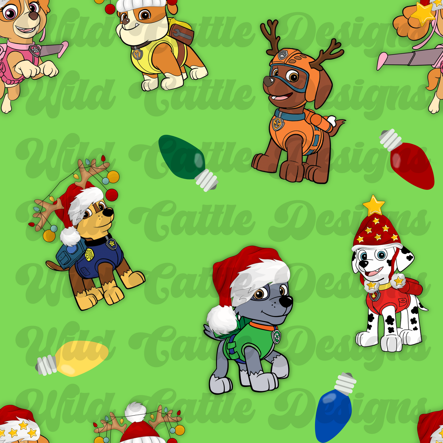 boy christmas pups seamless