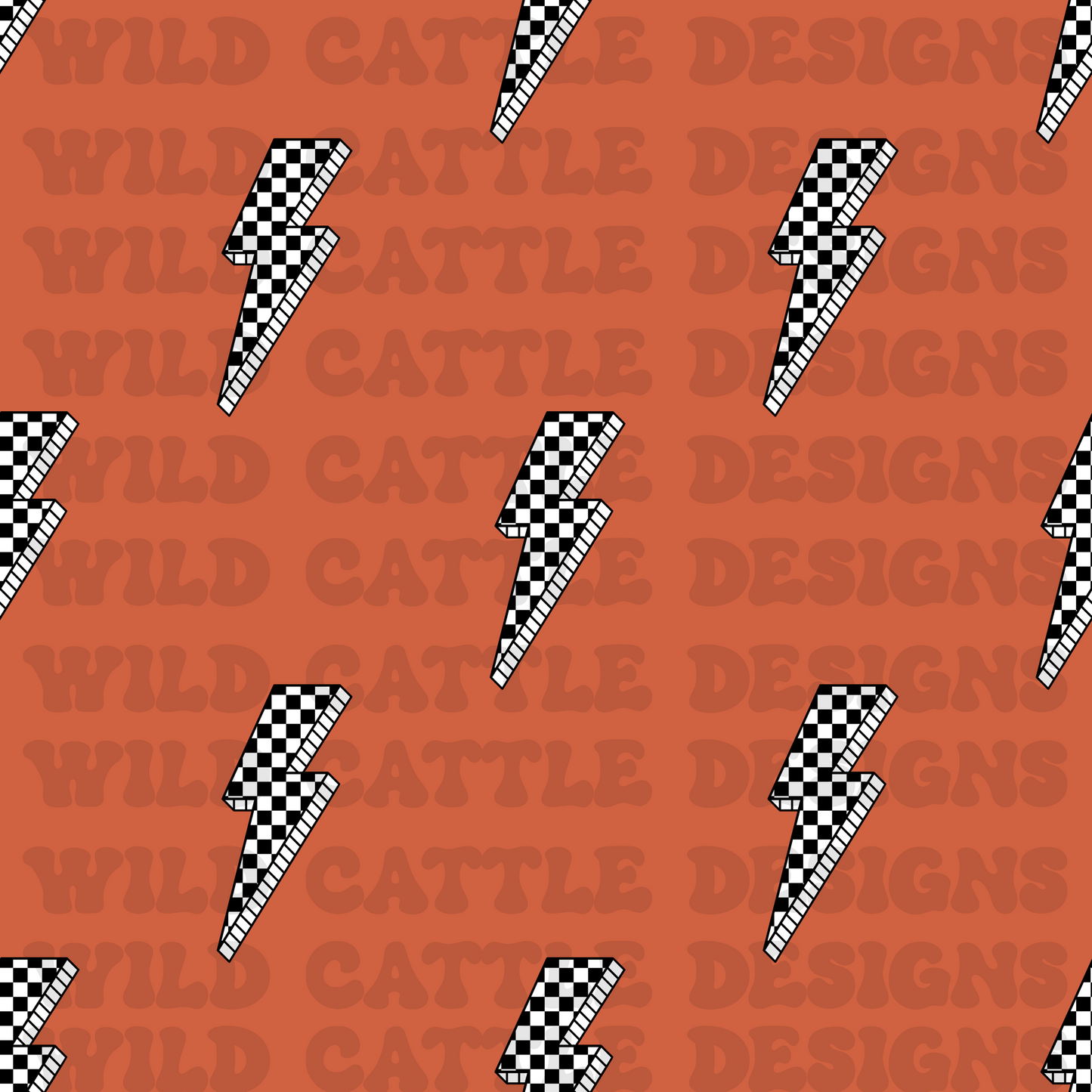Burnt orange checker bolt seamless