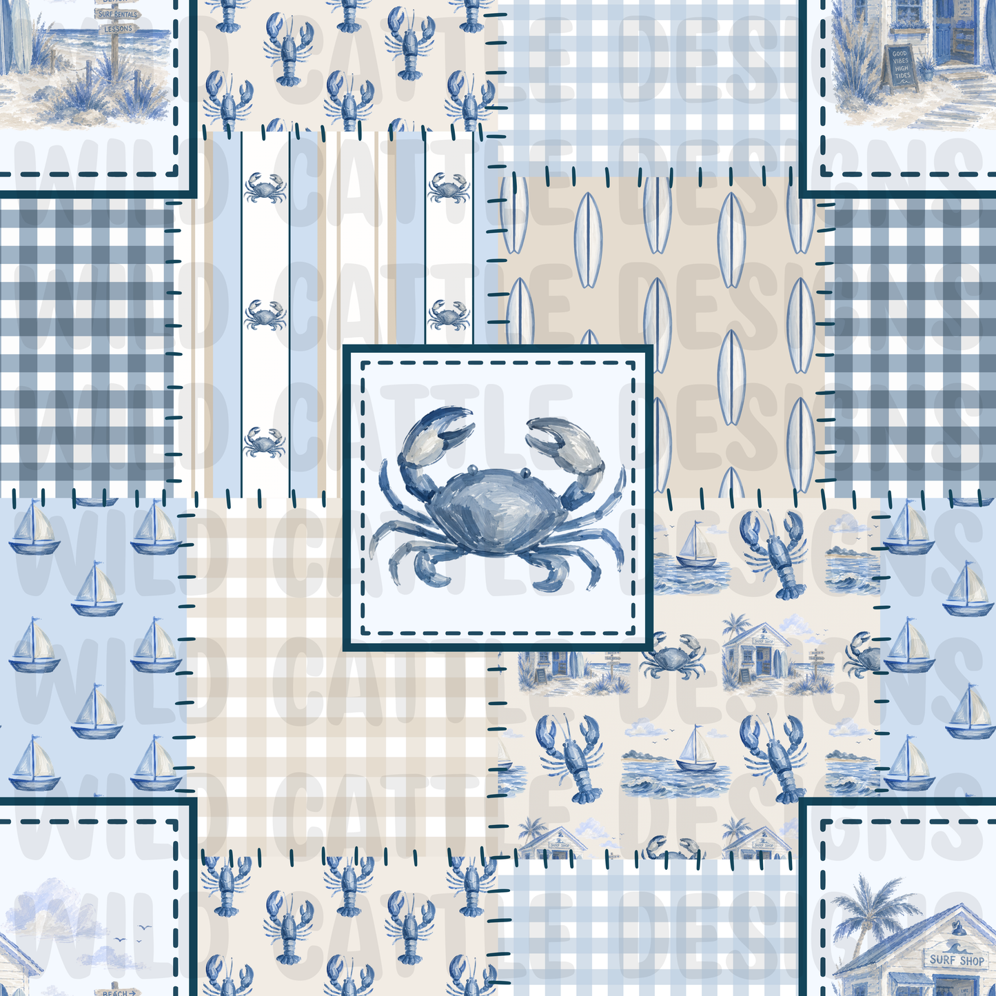 Chasing waves patchwork