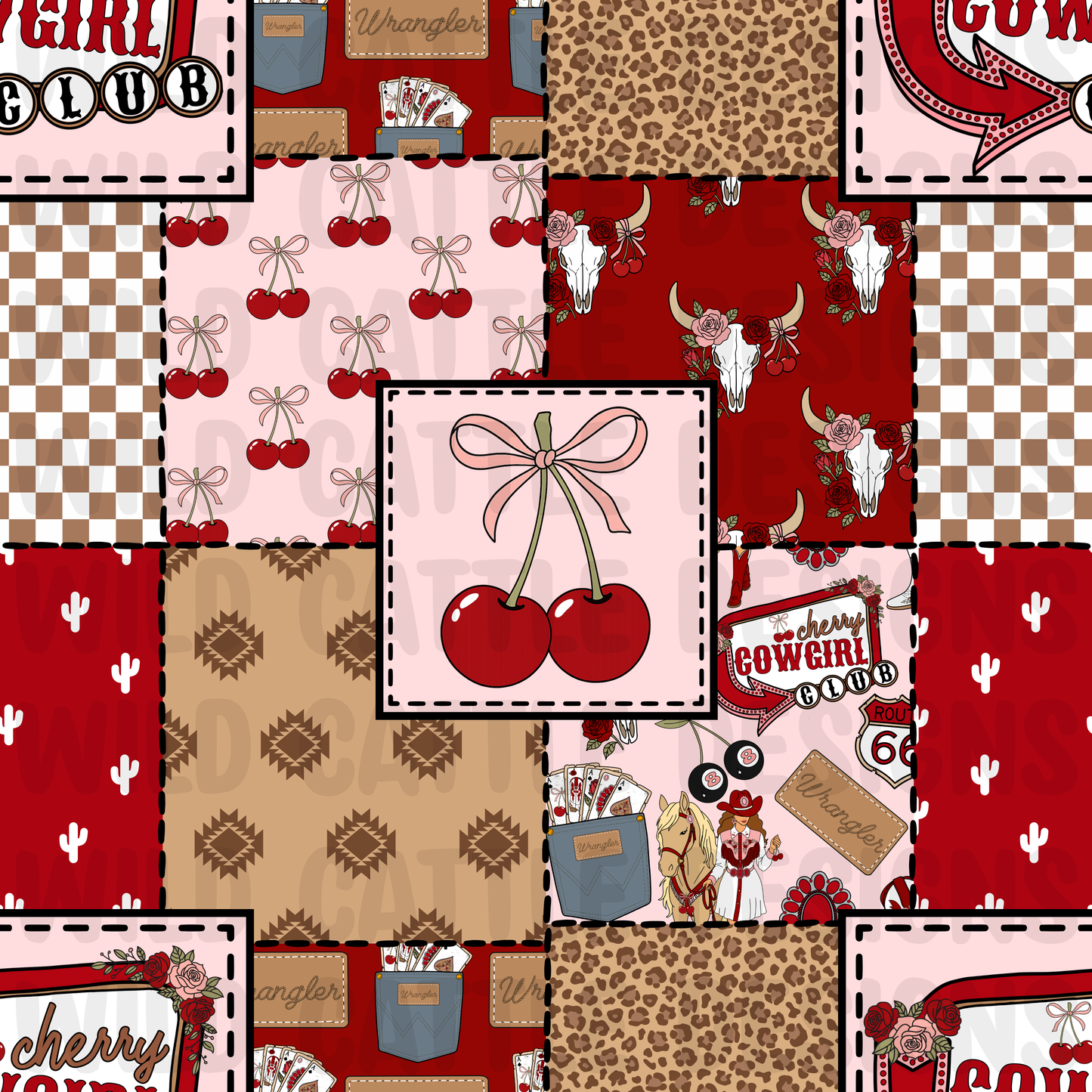 Cherry cowgirl club patchwork