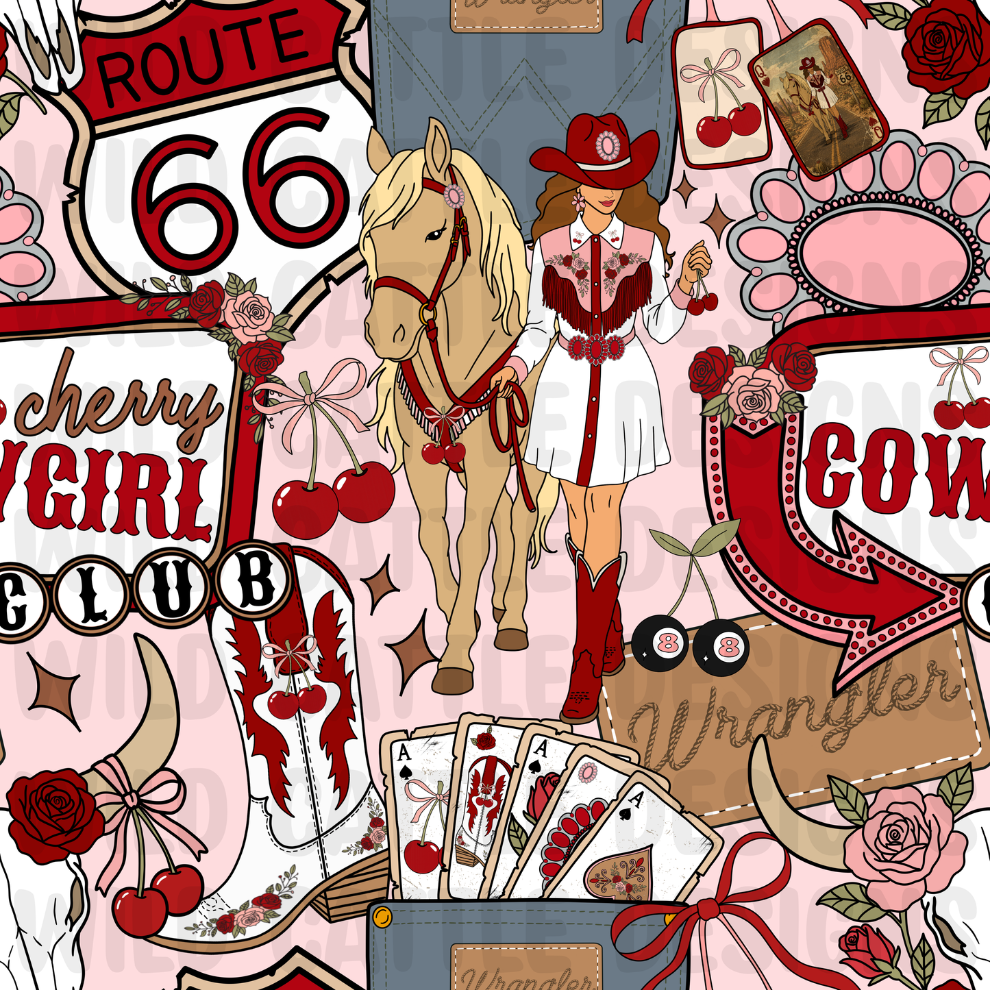 Cherry cowgirl seamless