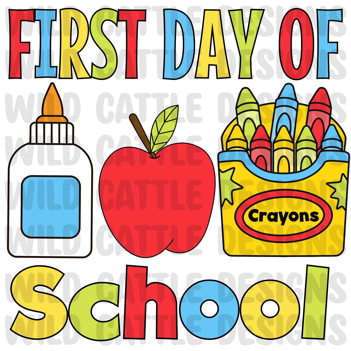 Colorful first day of school png