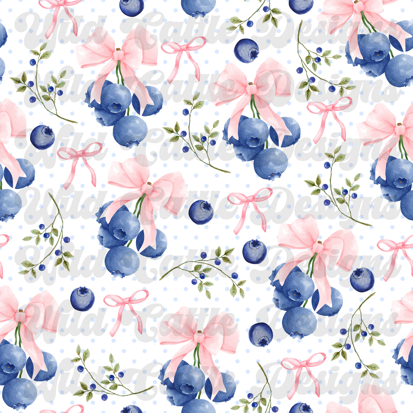 Coquette blueberries seamless