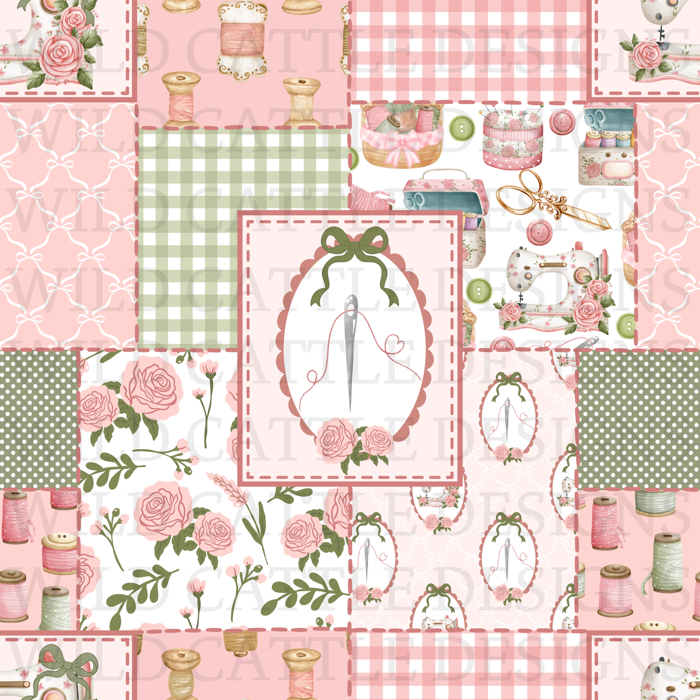 Coquette sewing patchwork