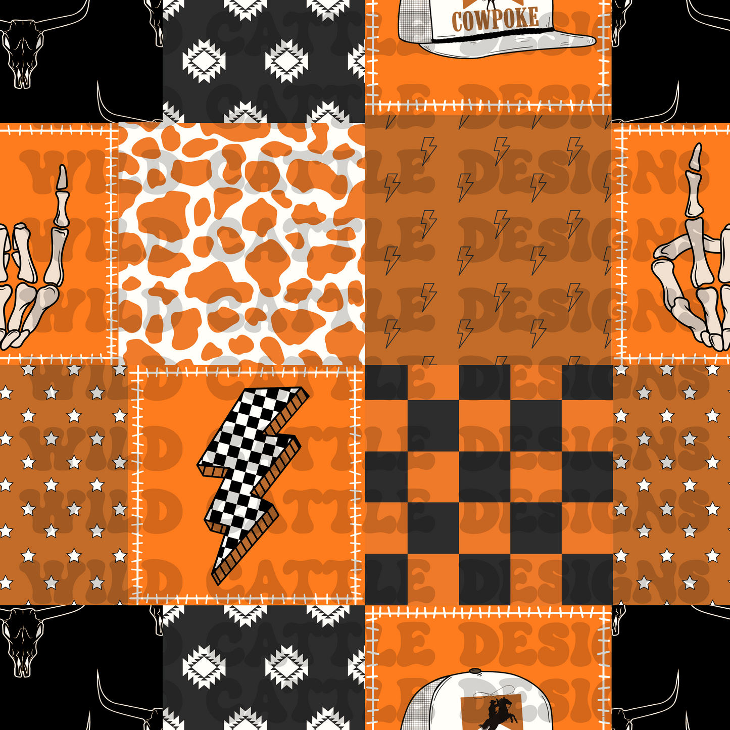 Cowboy halloween patchwork