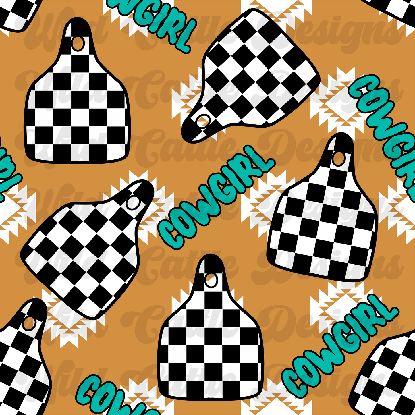 Cowgirl cowtag seamless