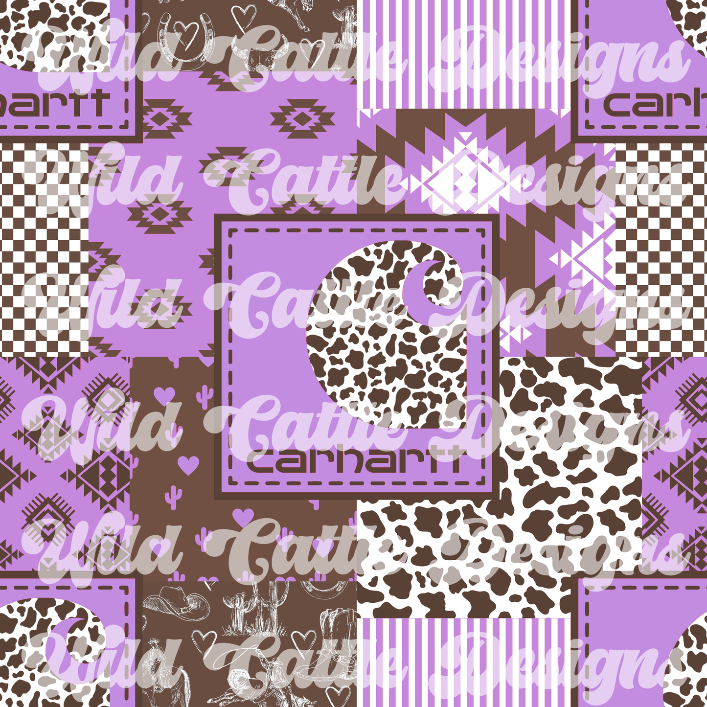 Cowgirl heart purple patchwork