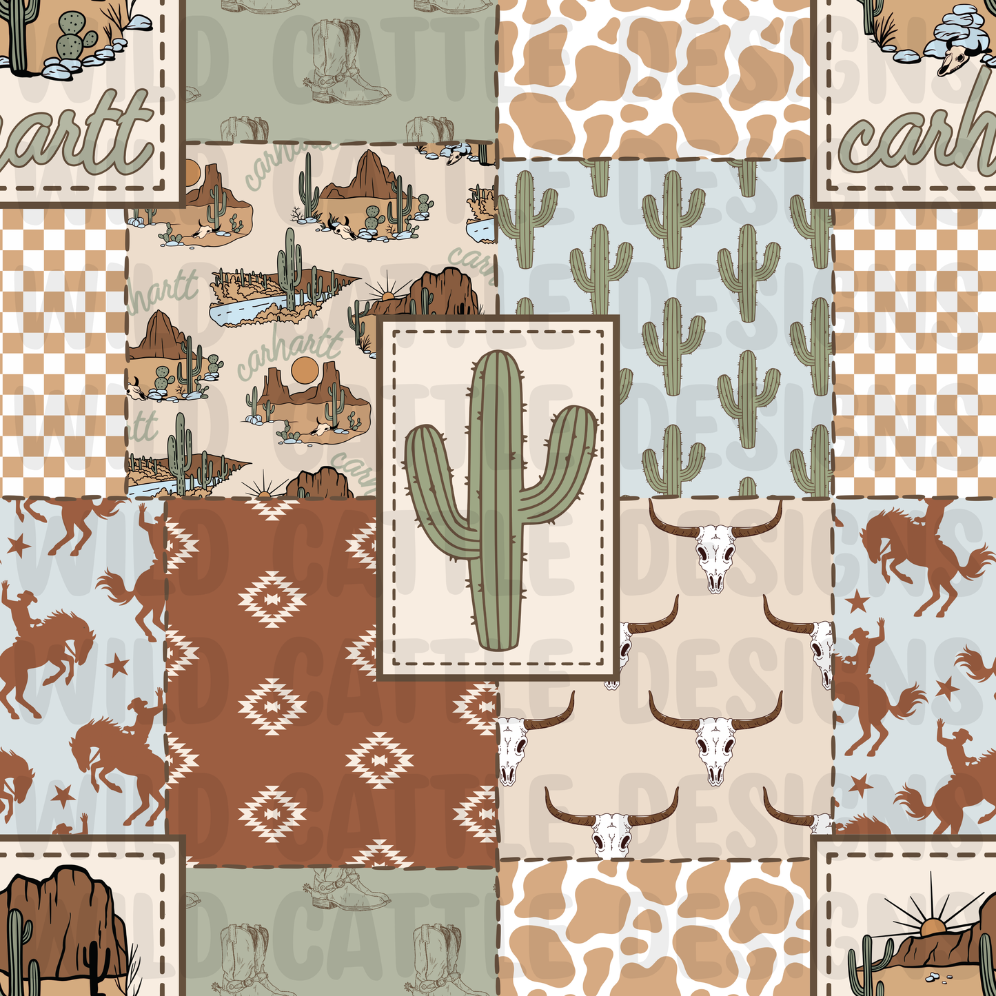 Desert cowboy patchwork
