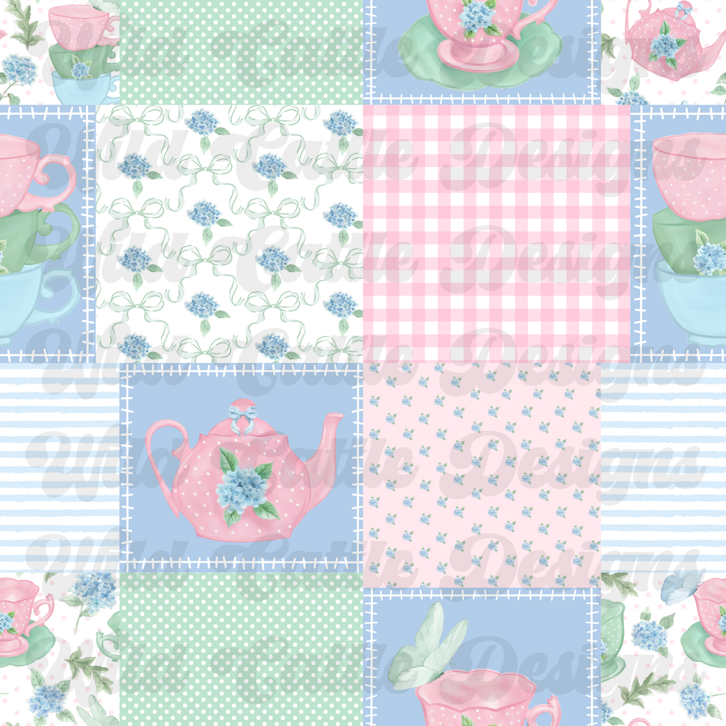 Garden tea party patchwork