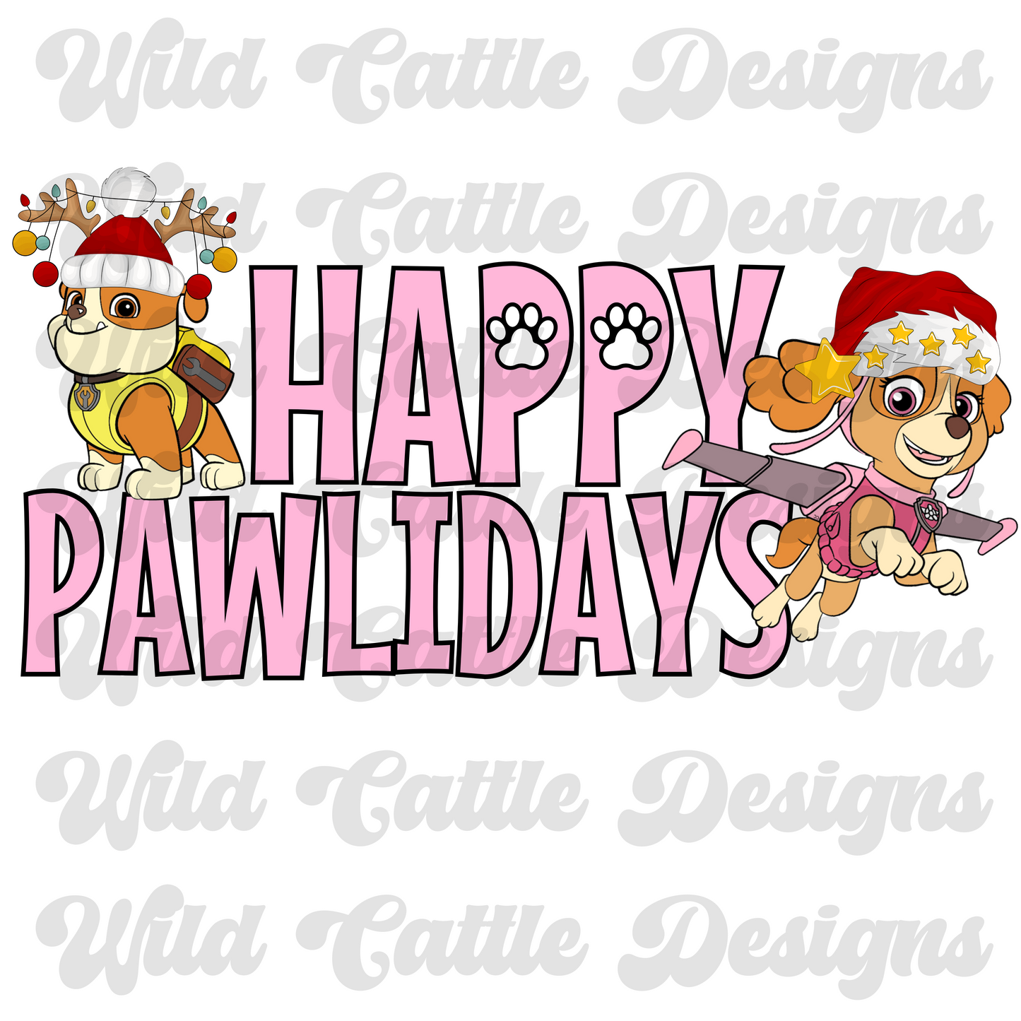 girl christmas pups png