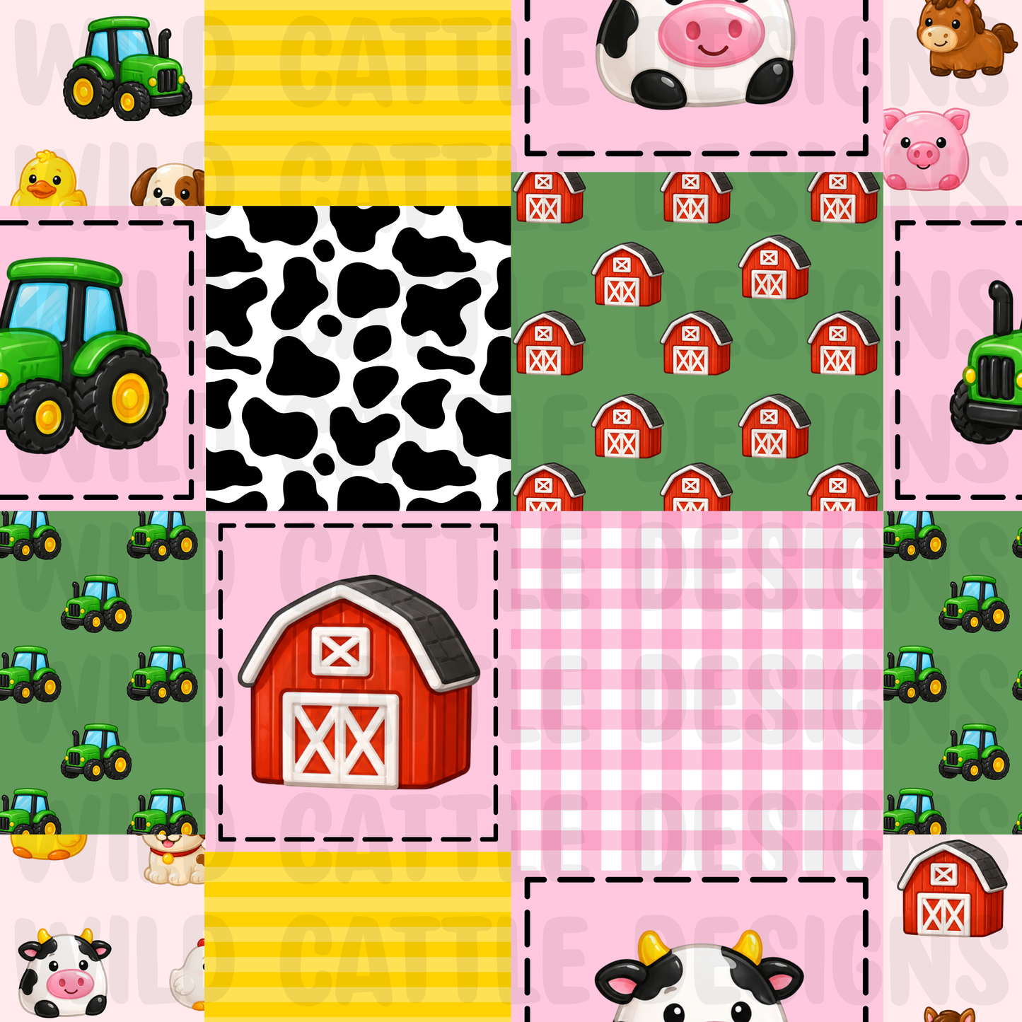 Girl farm squish patchwork