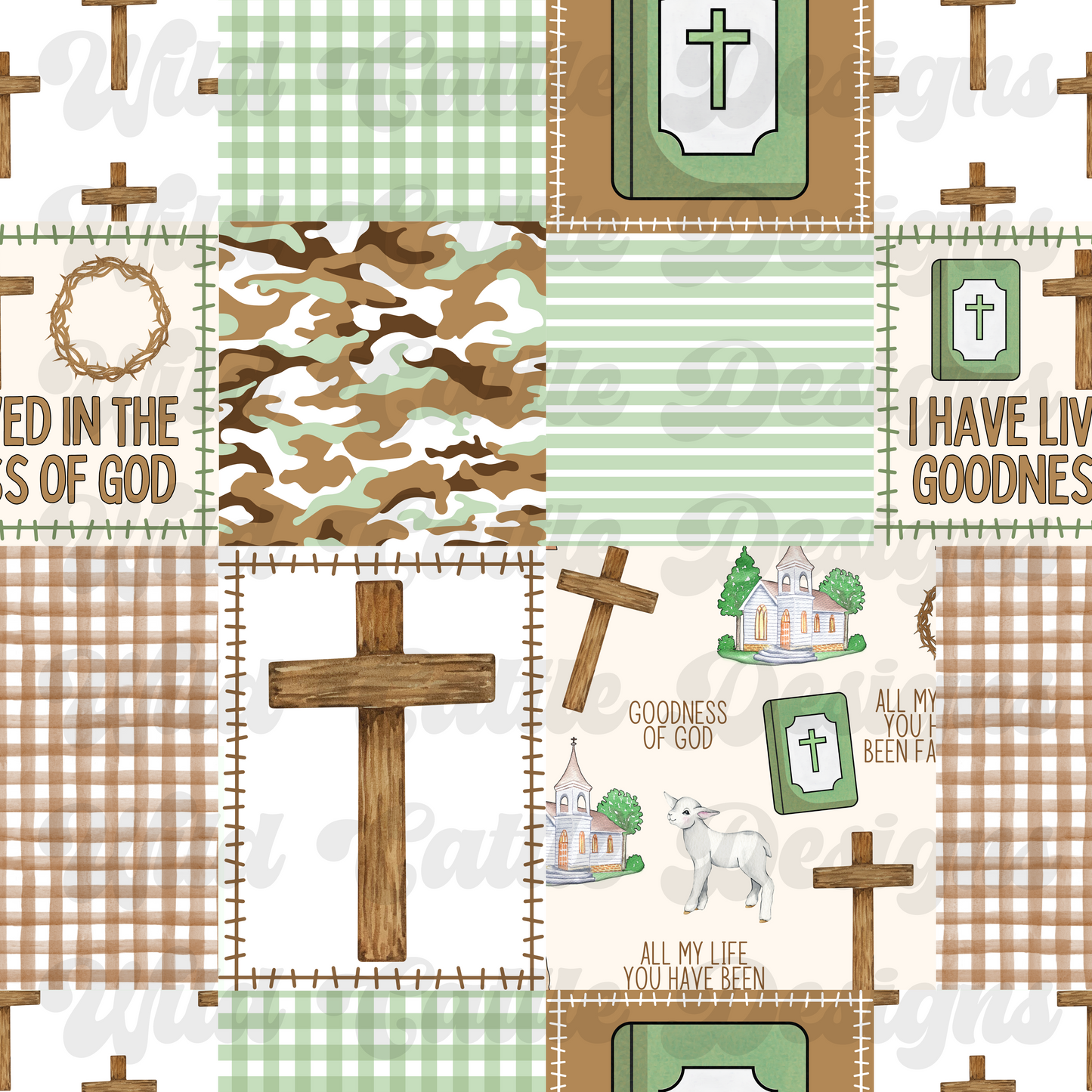 Green goodness of god patchwork