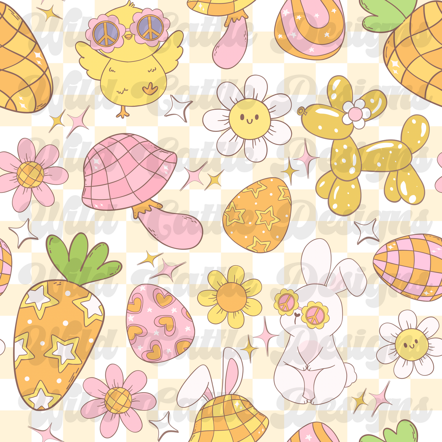 groovy bright easter seamless