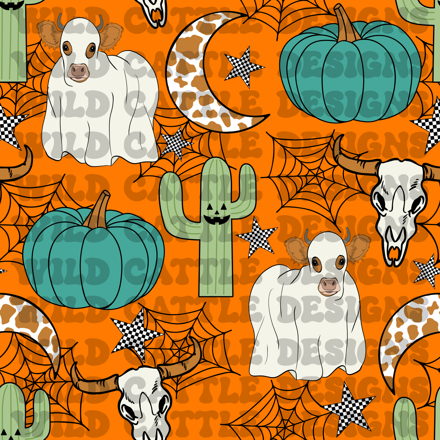 Halloween cow seamless