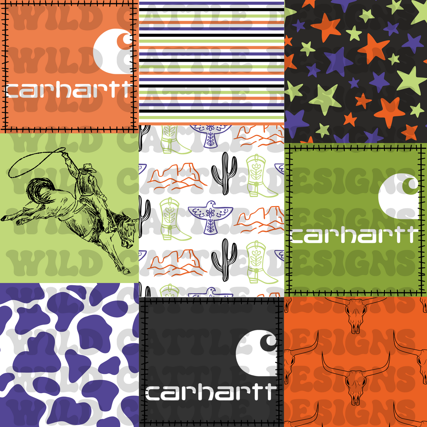 Halloween western patchwork
