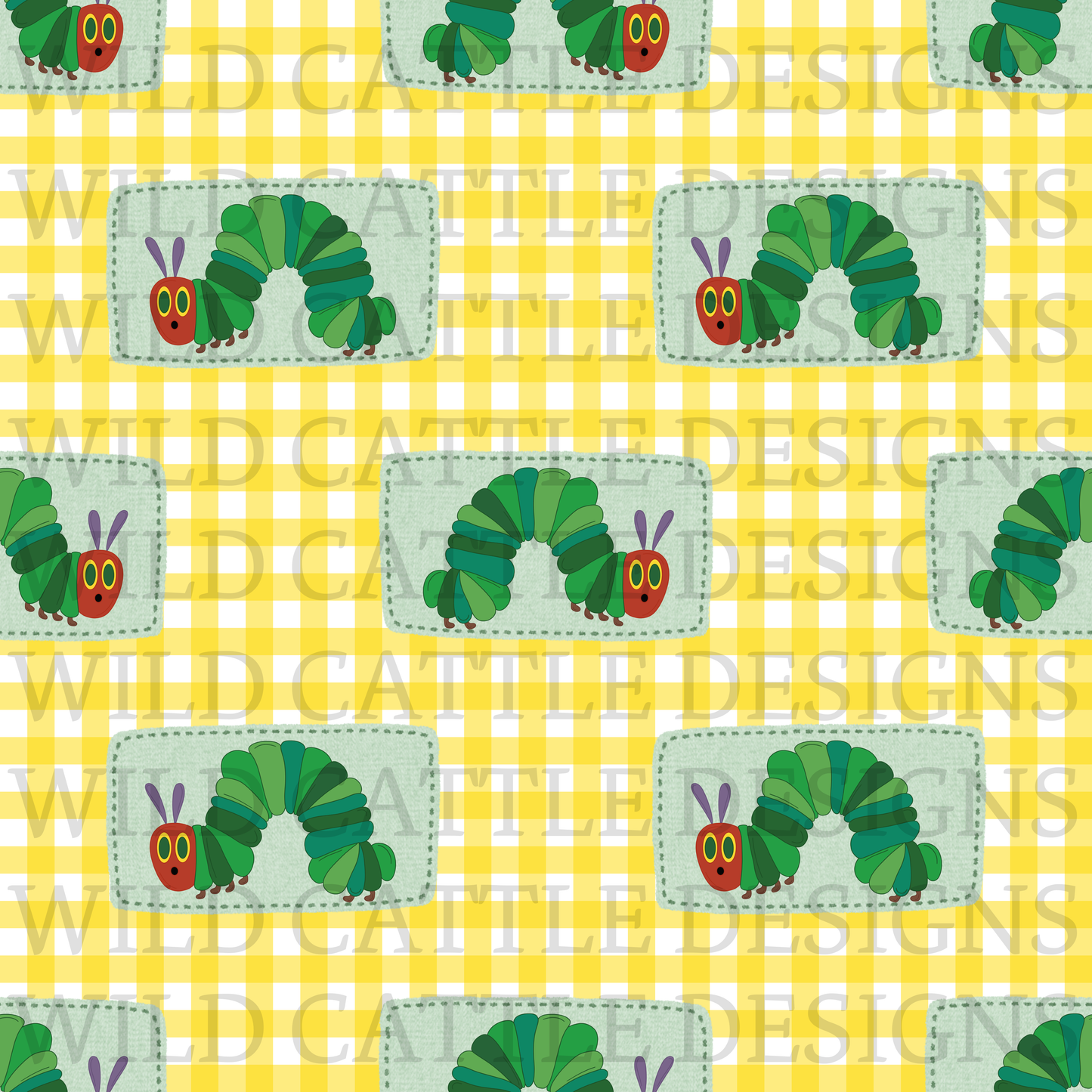 Hungry caterpillar plaid seamless