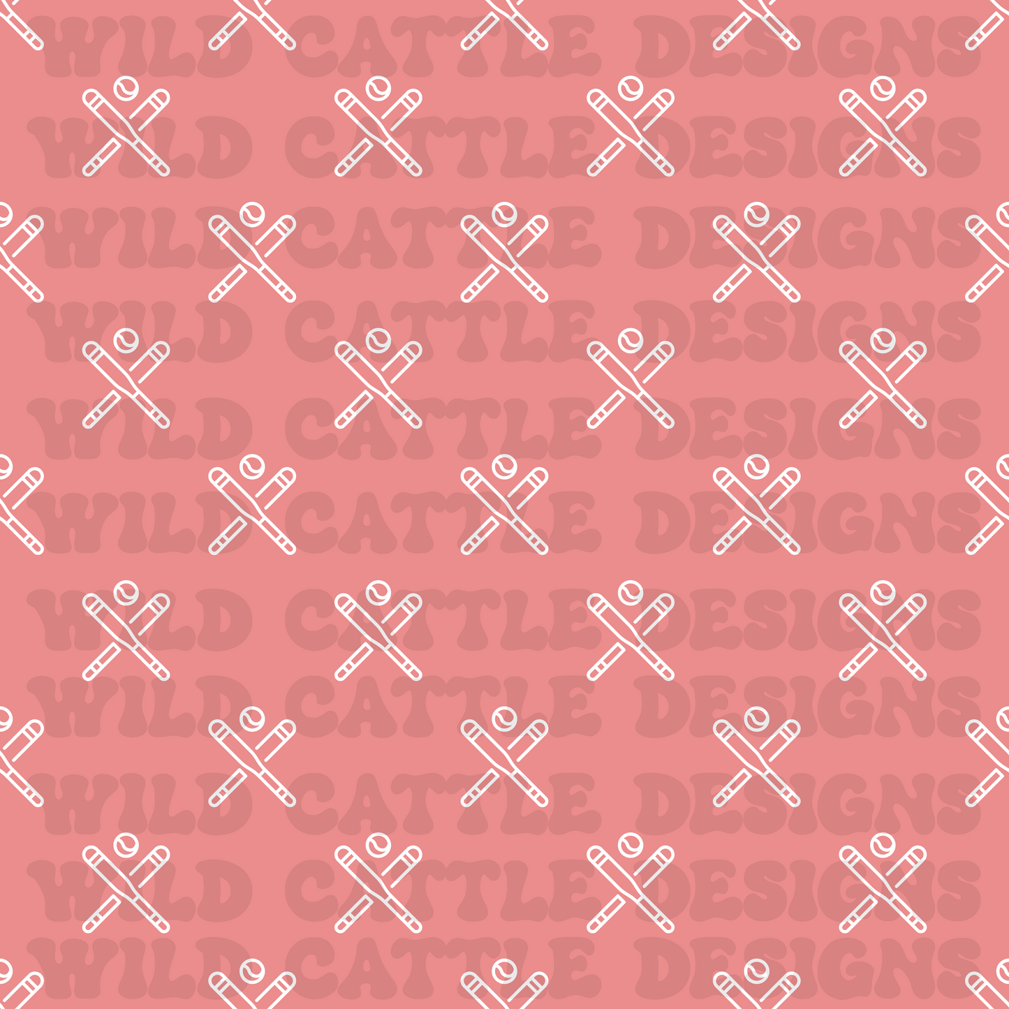 Pink Baseball Coord Seamless