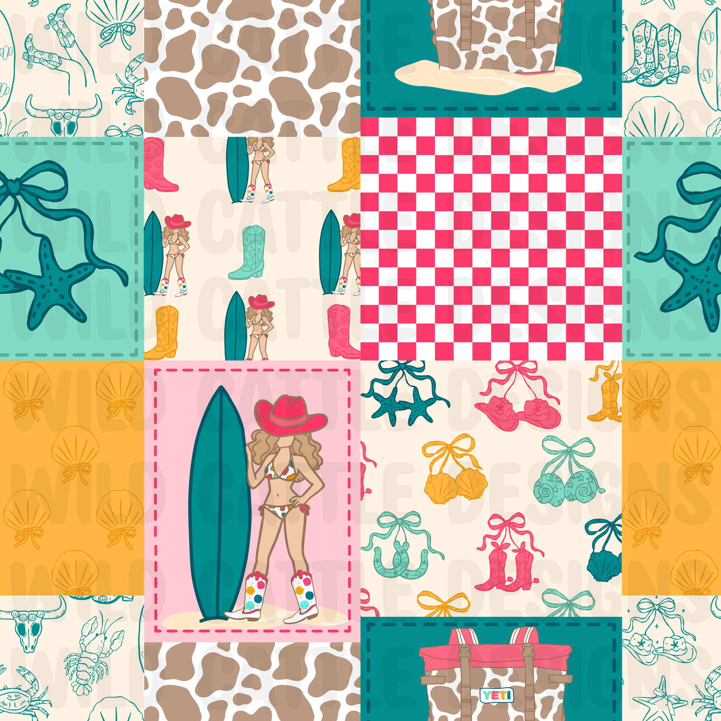 Cowgirl beach club patchwork