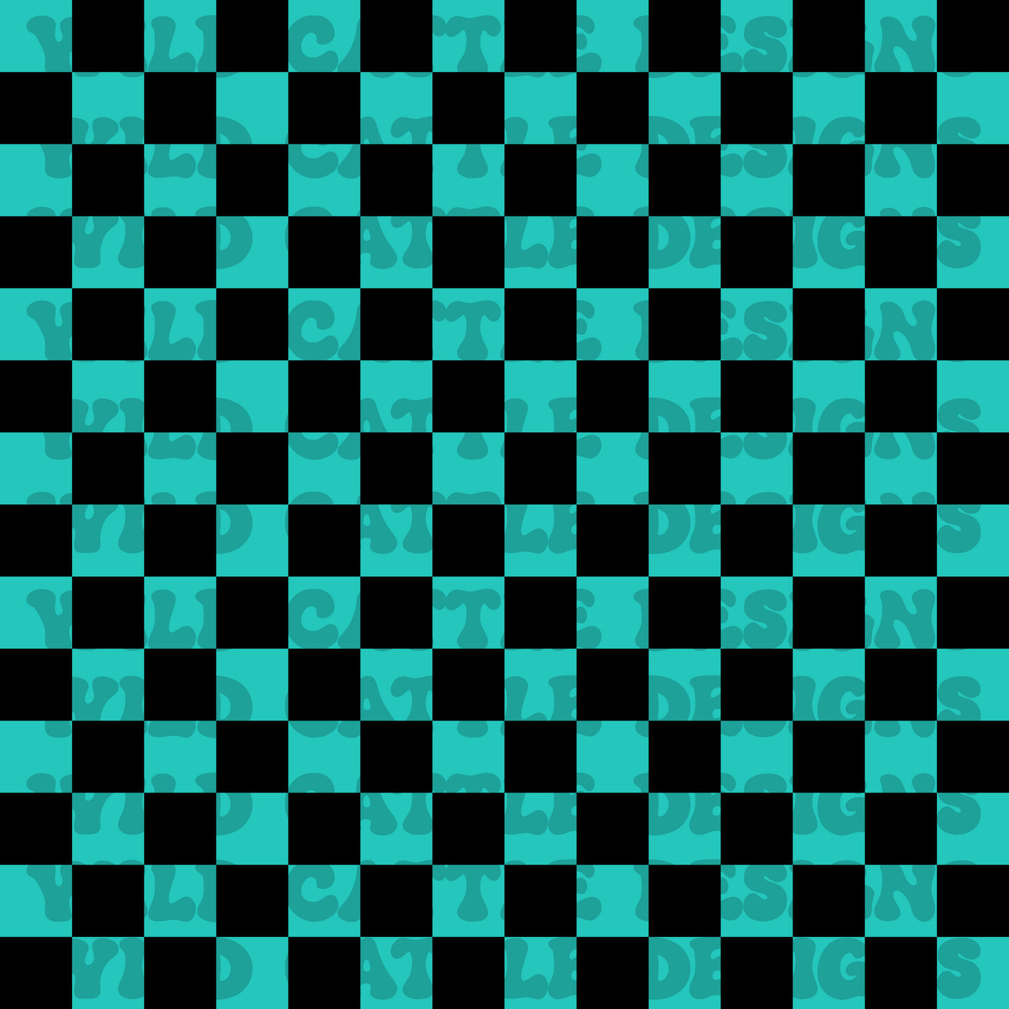 Turquoise and Black Checks Seamless