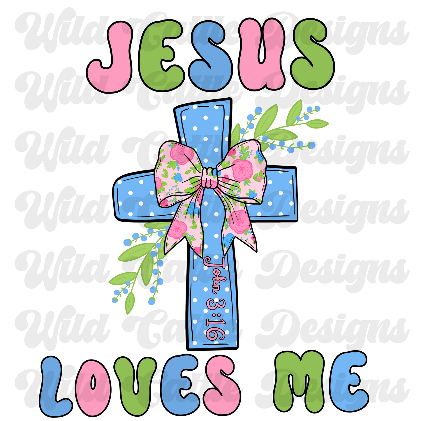 jesus loves me blue png