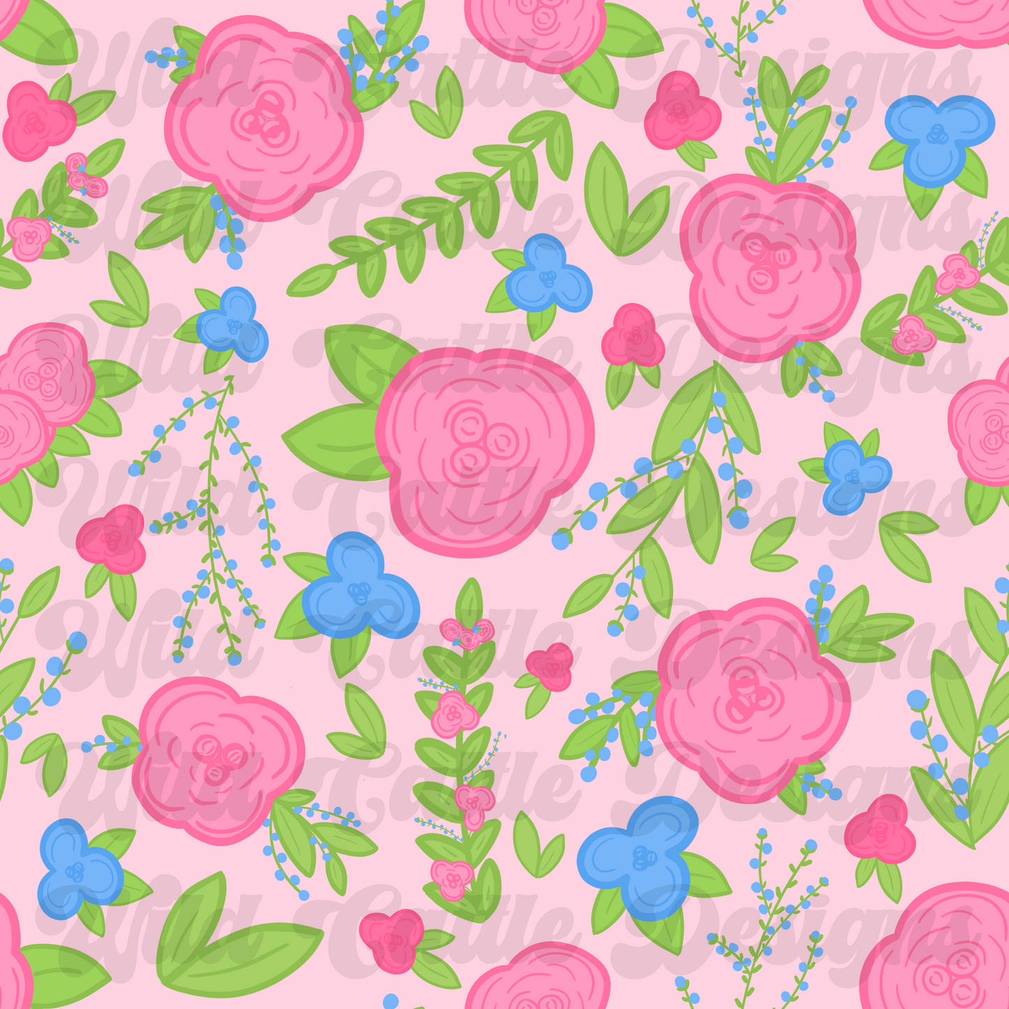 Jesus loves me pink floral seamless