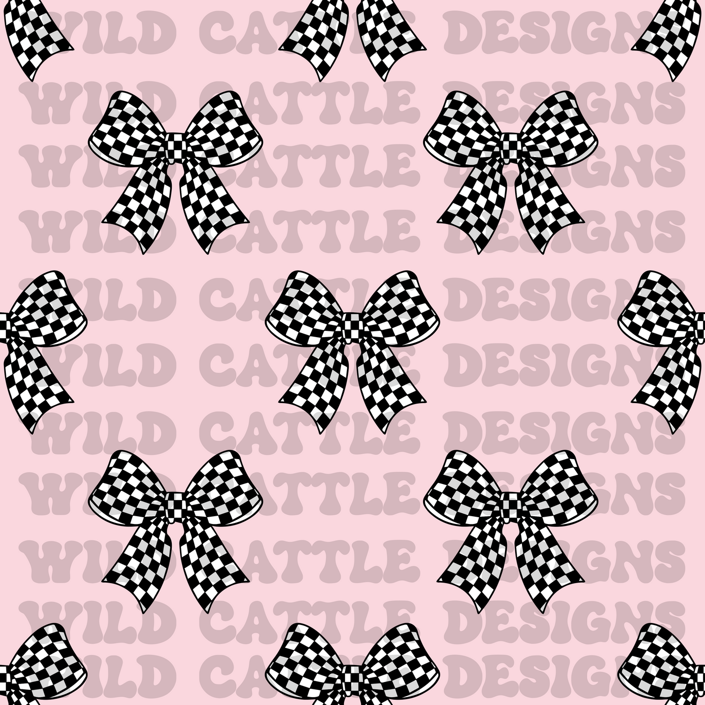 light pink checker bow seamless