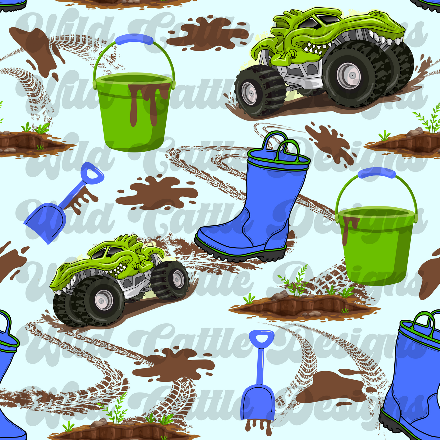 muddy monster truck seamless