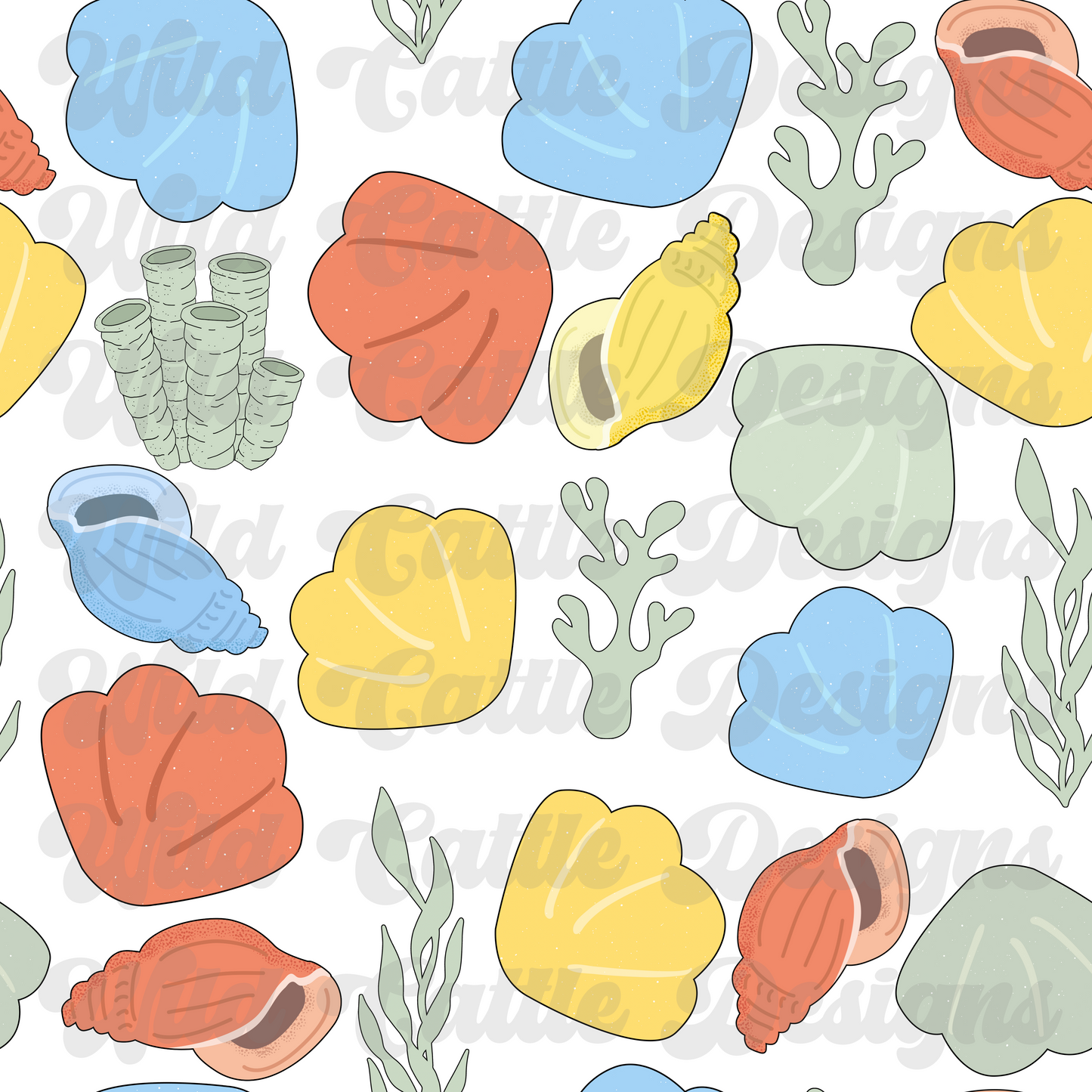 muted beach shell seamless