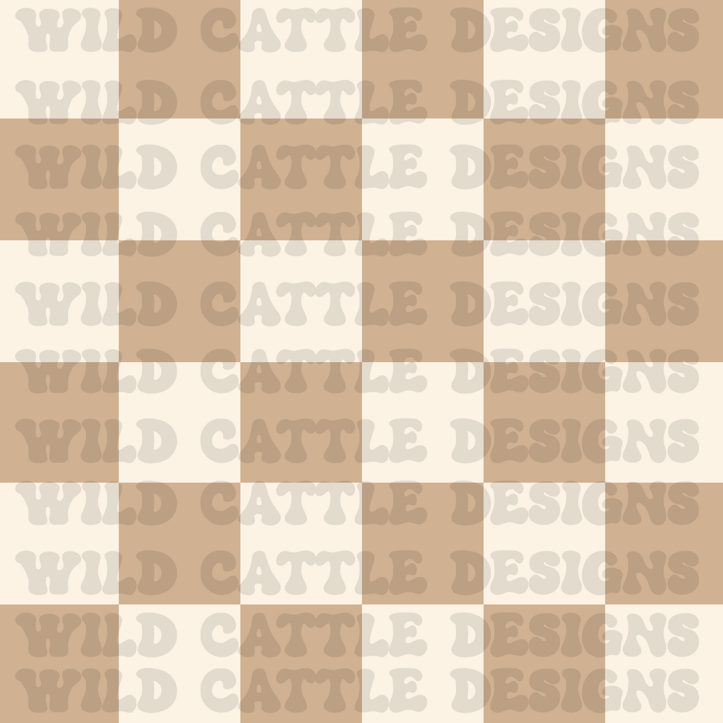 Muted honey bear check seamless