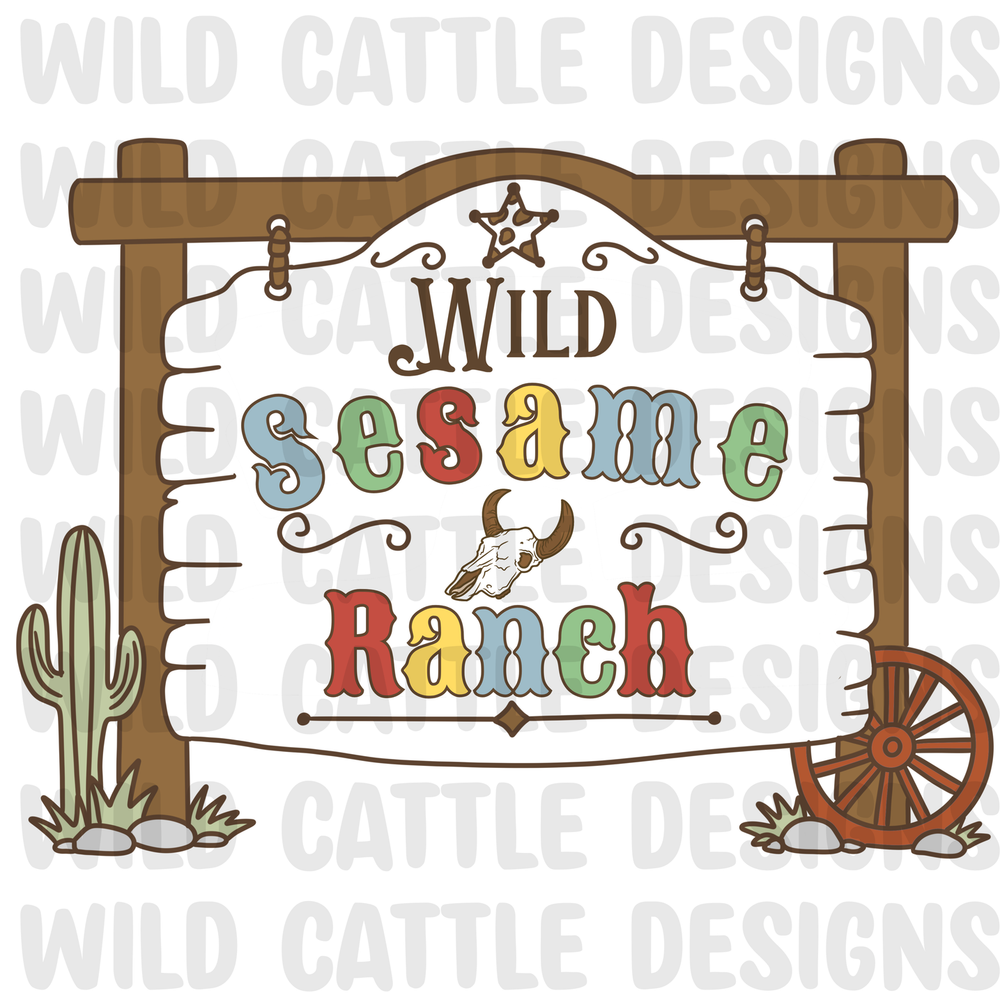 Muted wild ranch sign png