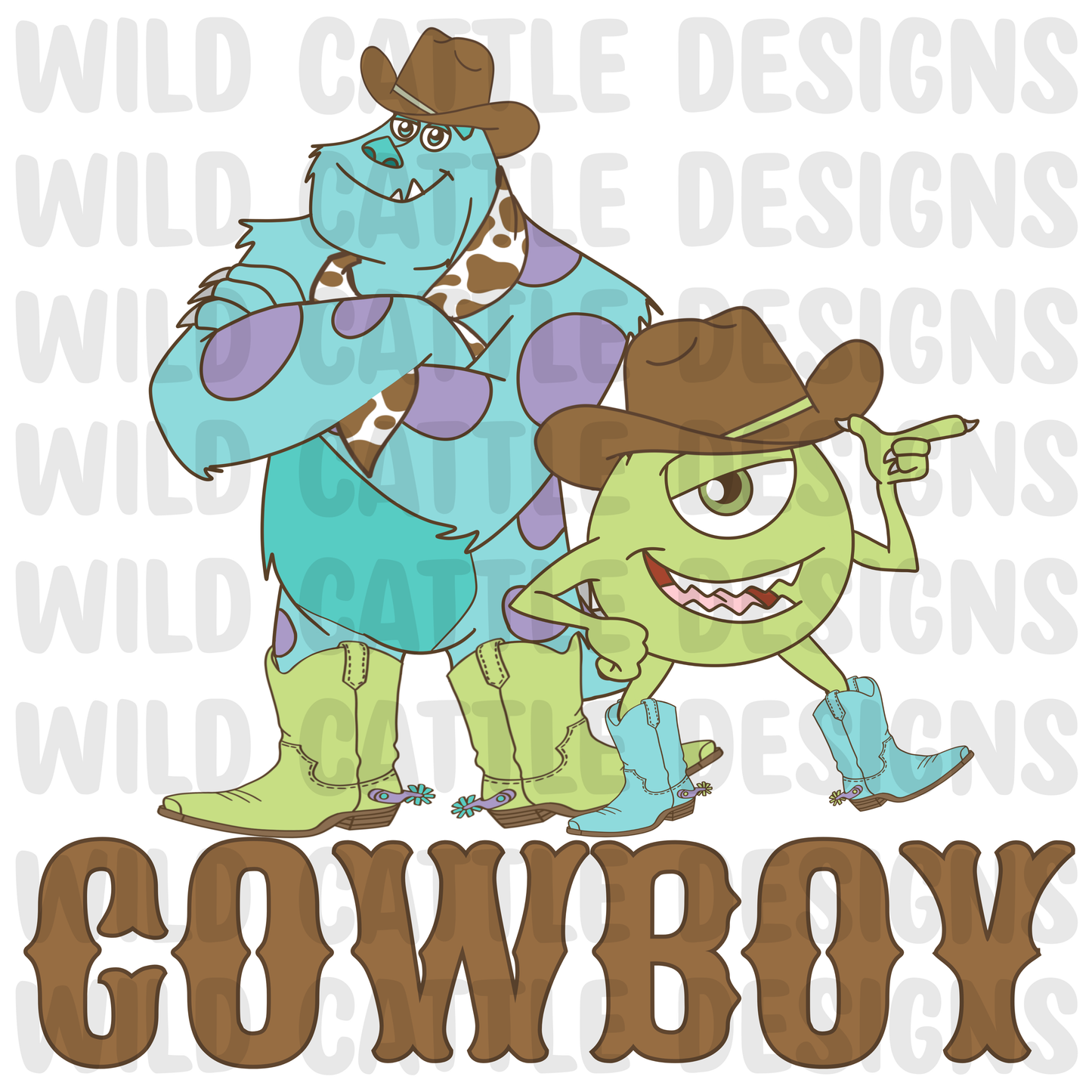 Muted wild west monster cowboy png