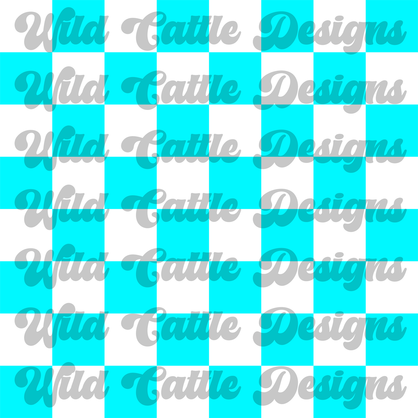 neon aqua check seamless