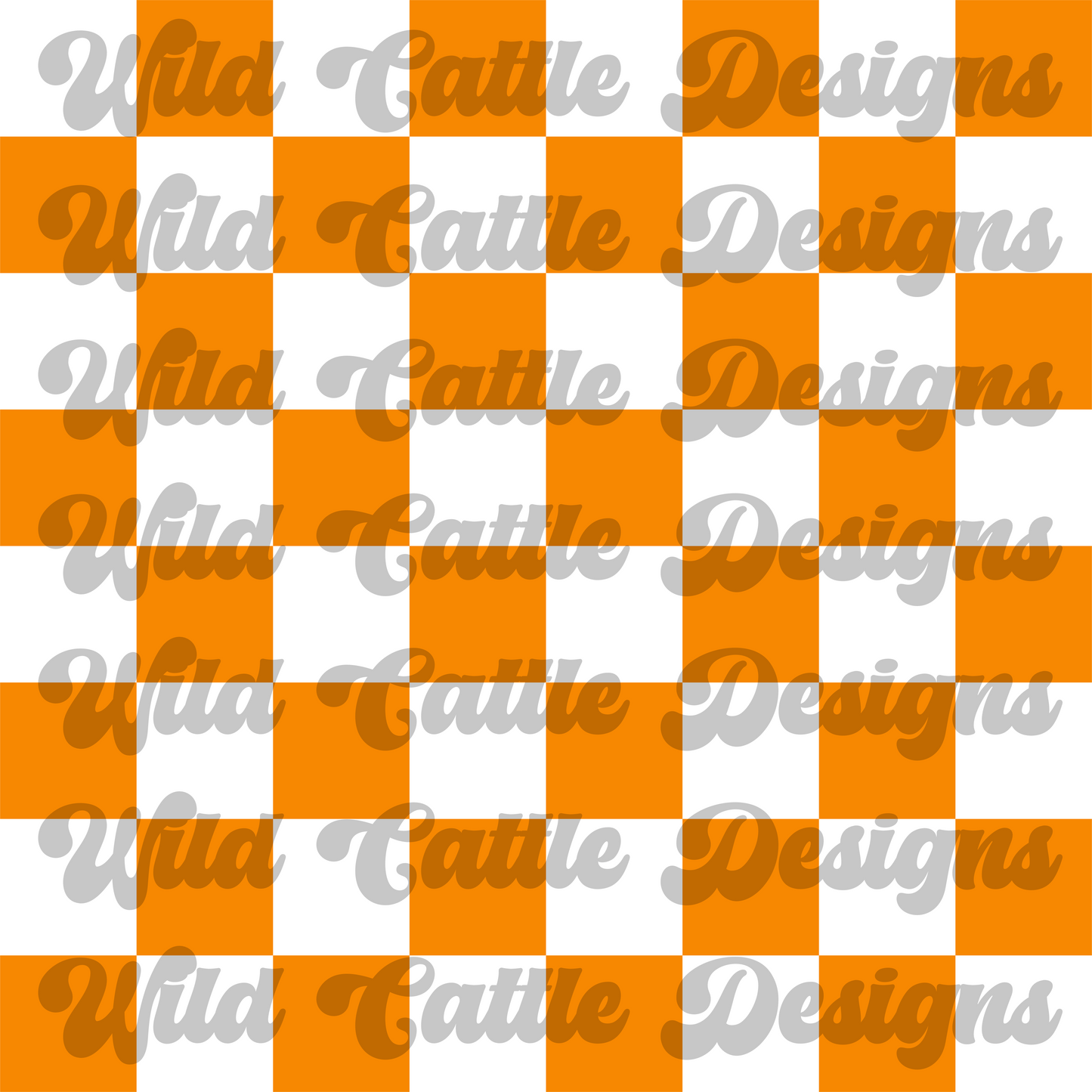 neon orange check seamless