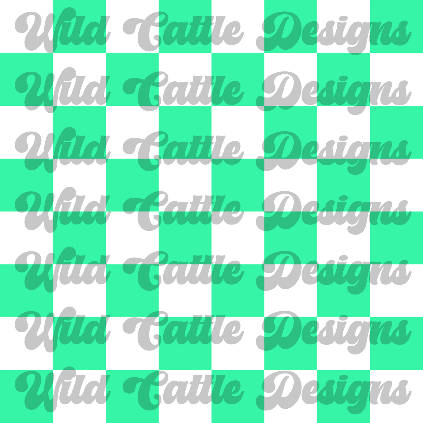 neon teal check seamless