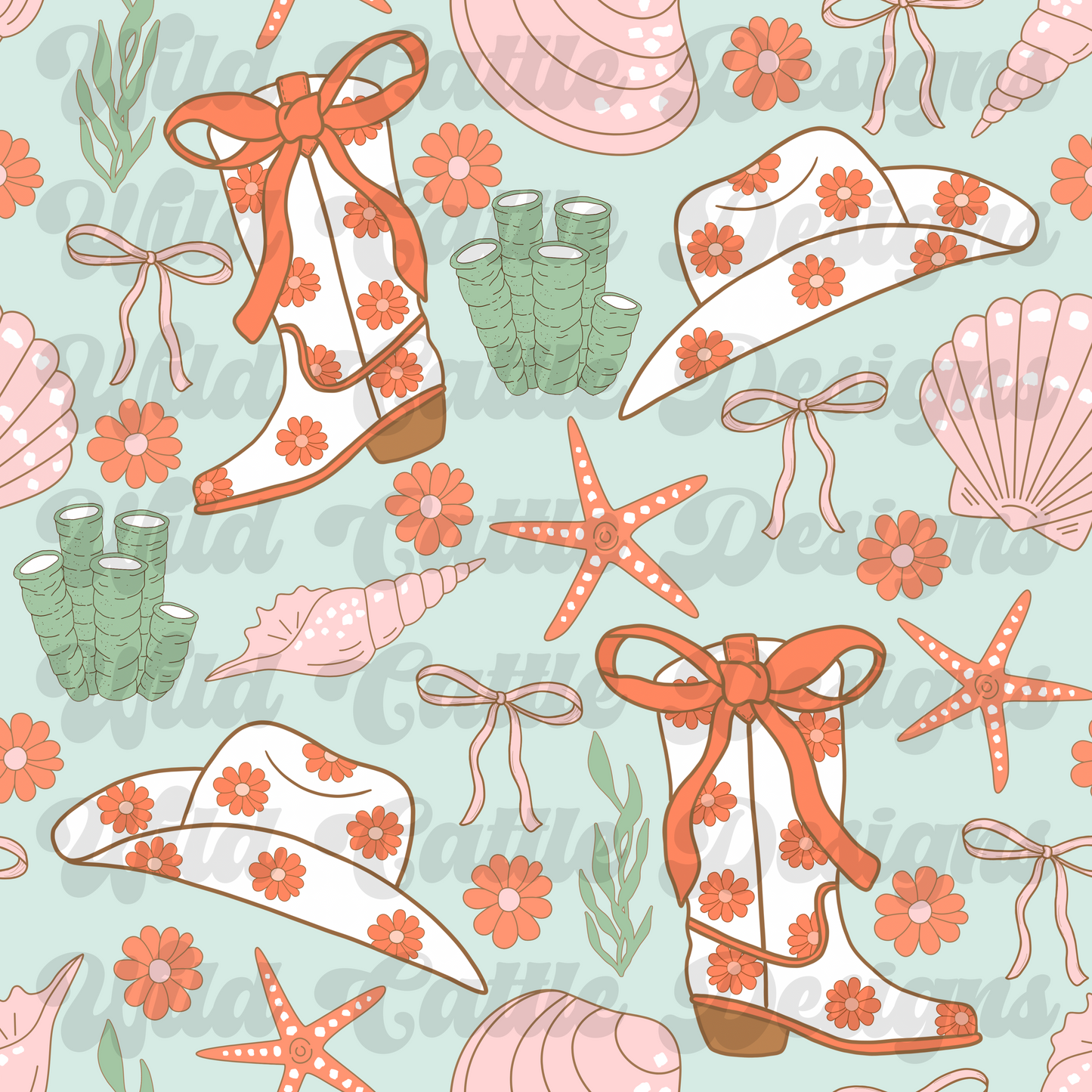 ocean cowgirl seamless