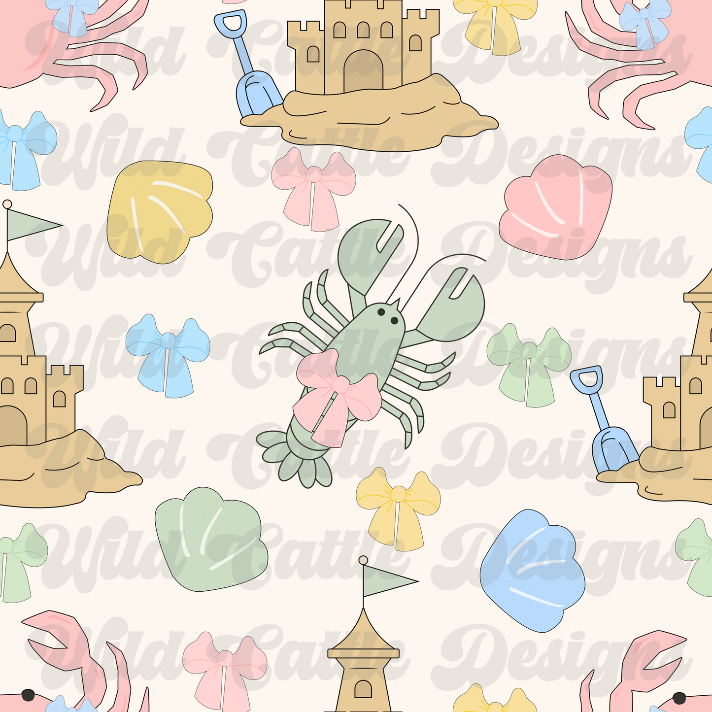 pastel bow beach seamless