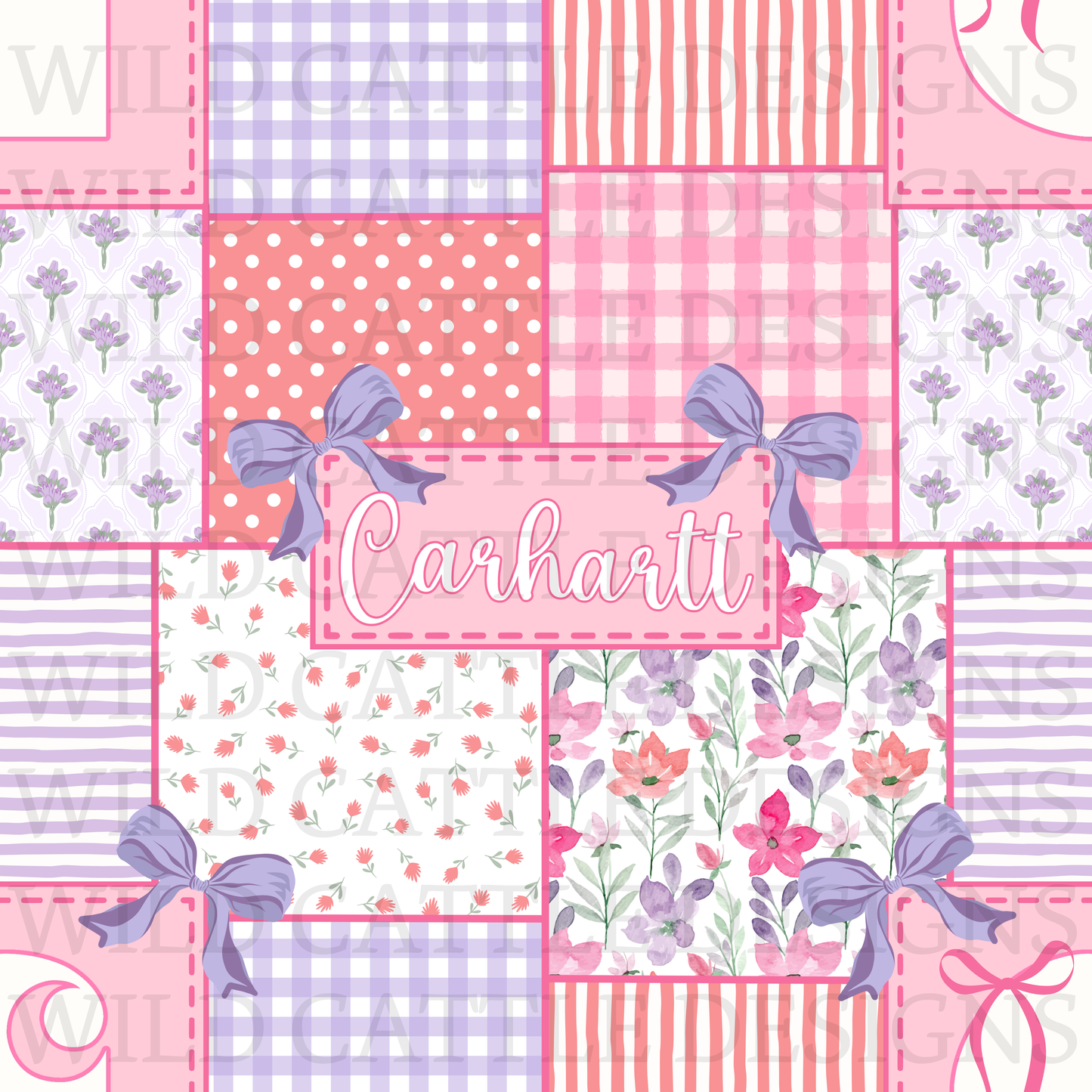 Pink and purple girly floral patchwork