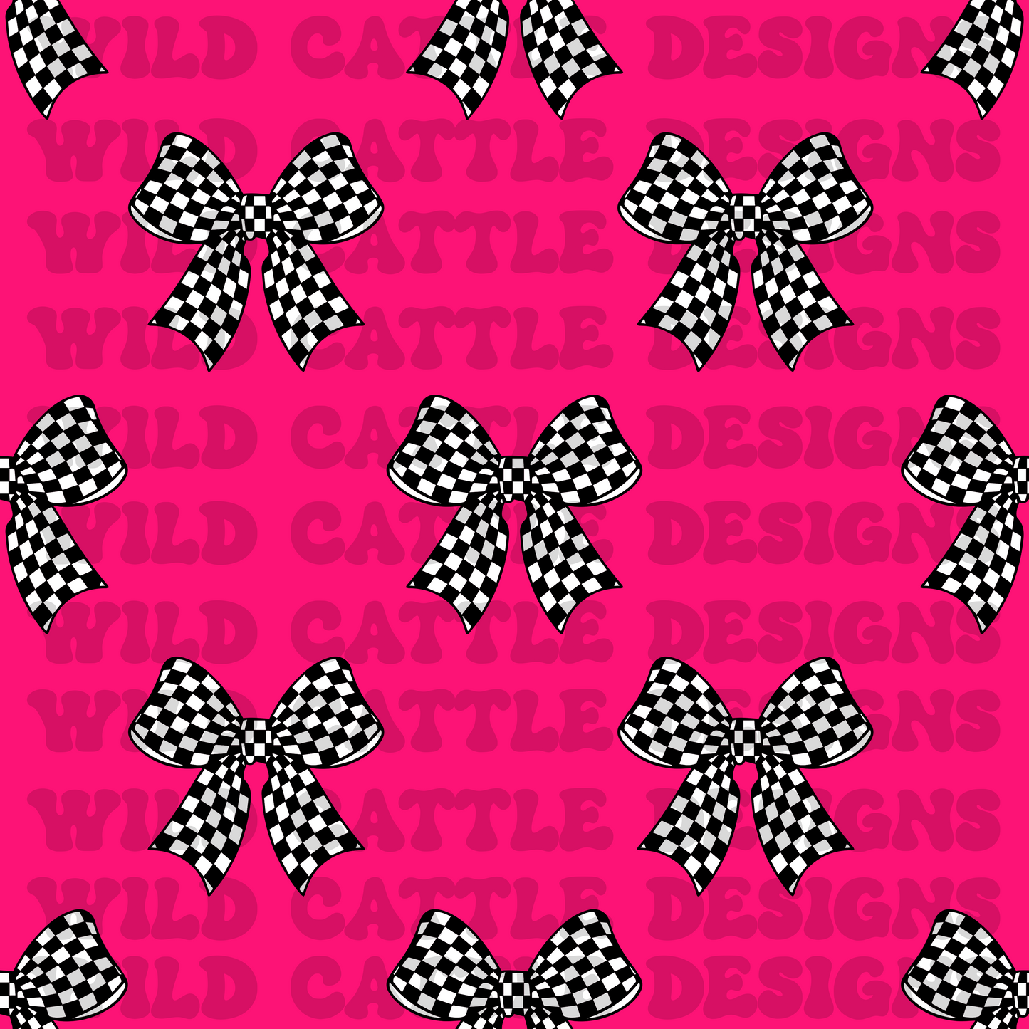 pink checker bow seamless