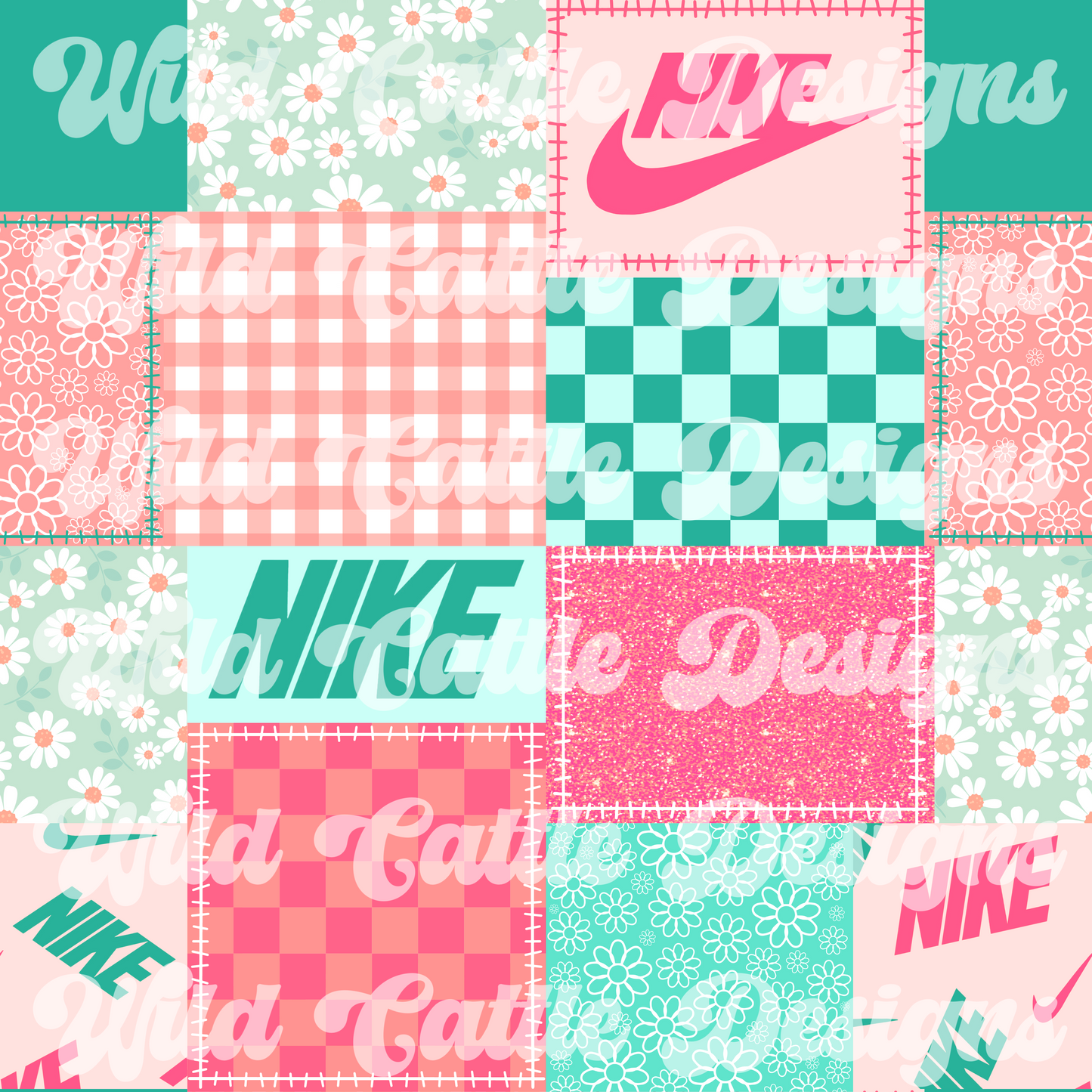 Pink Checkmark Patchwork