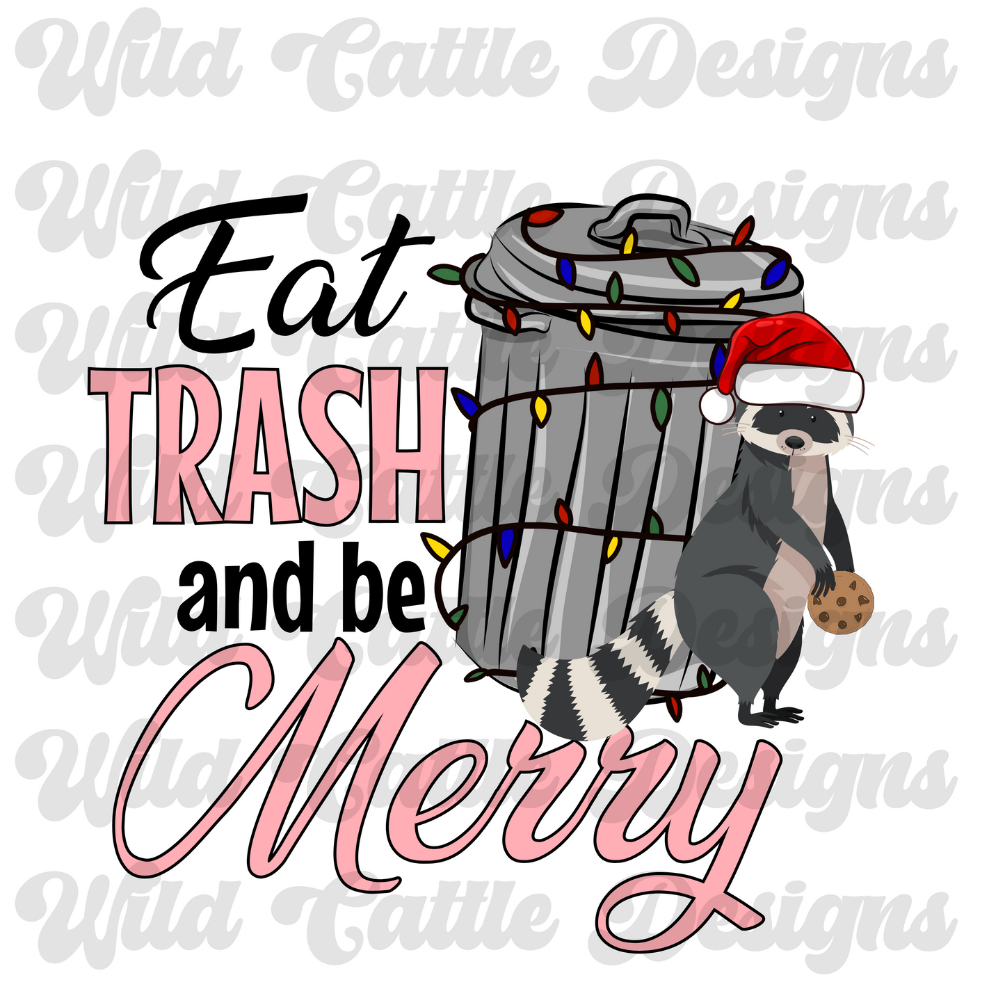 pink christmas raccoon png